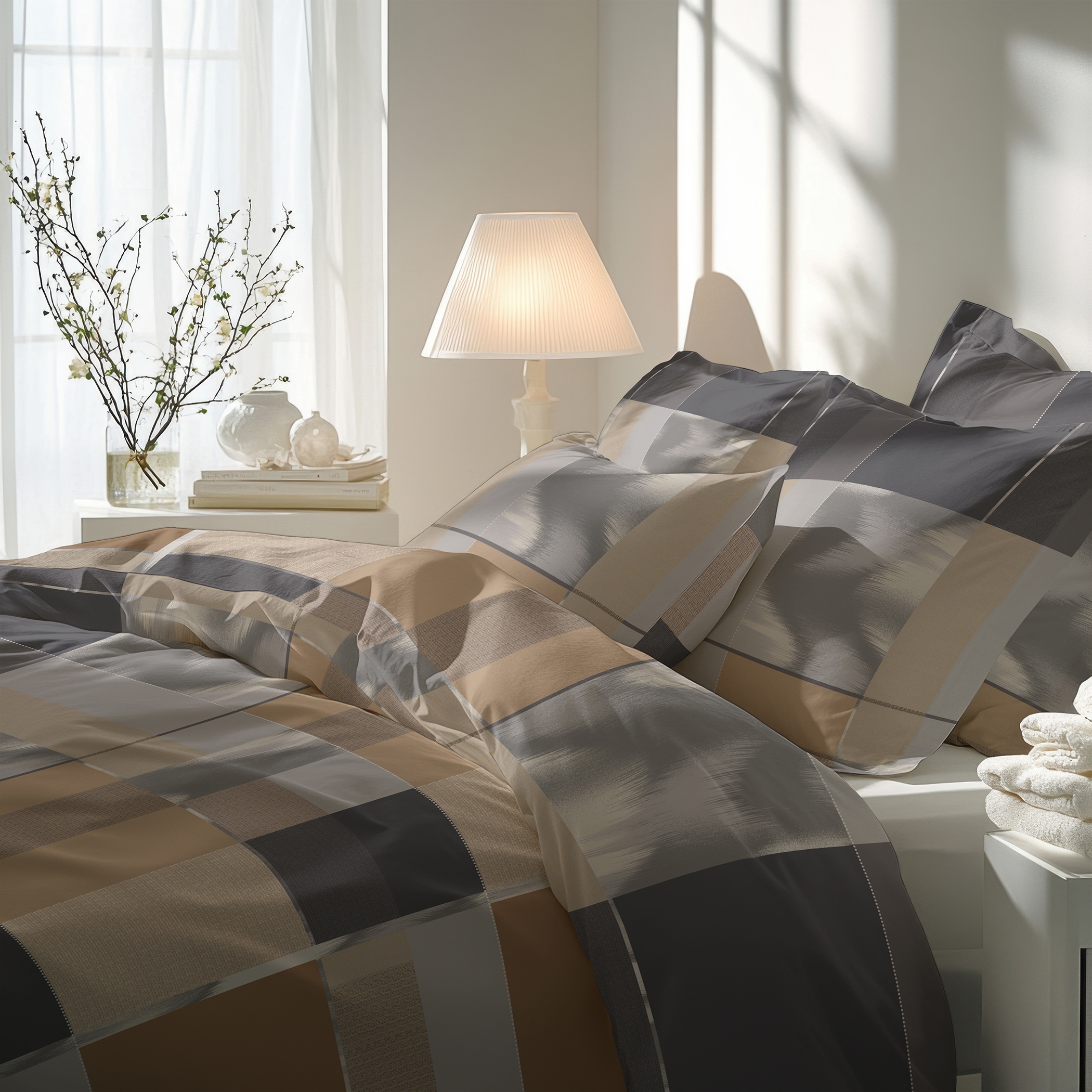 Florella Bettwäsche »Elian beige Soft-Touch Satin,  50% Baumwolle, 50% Viskose« 2 Stk.