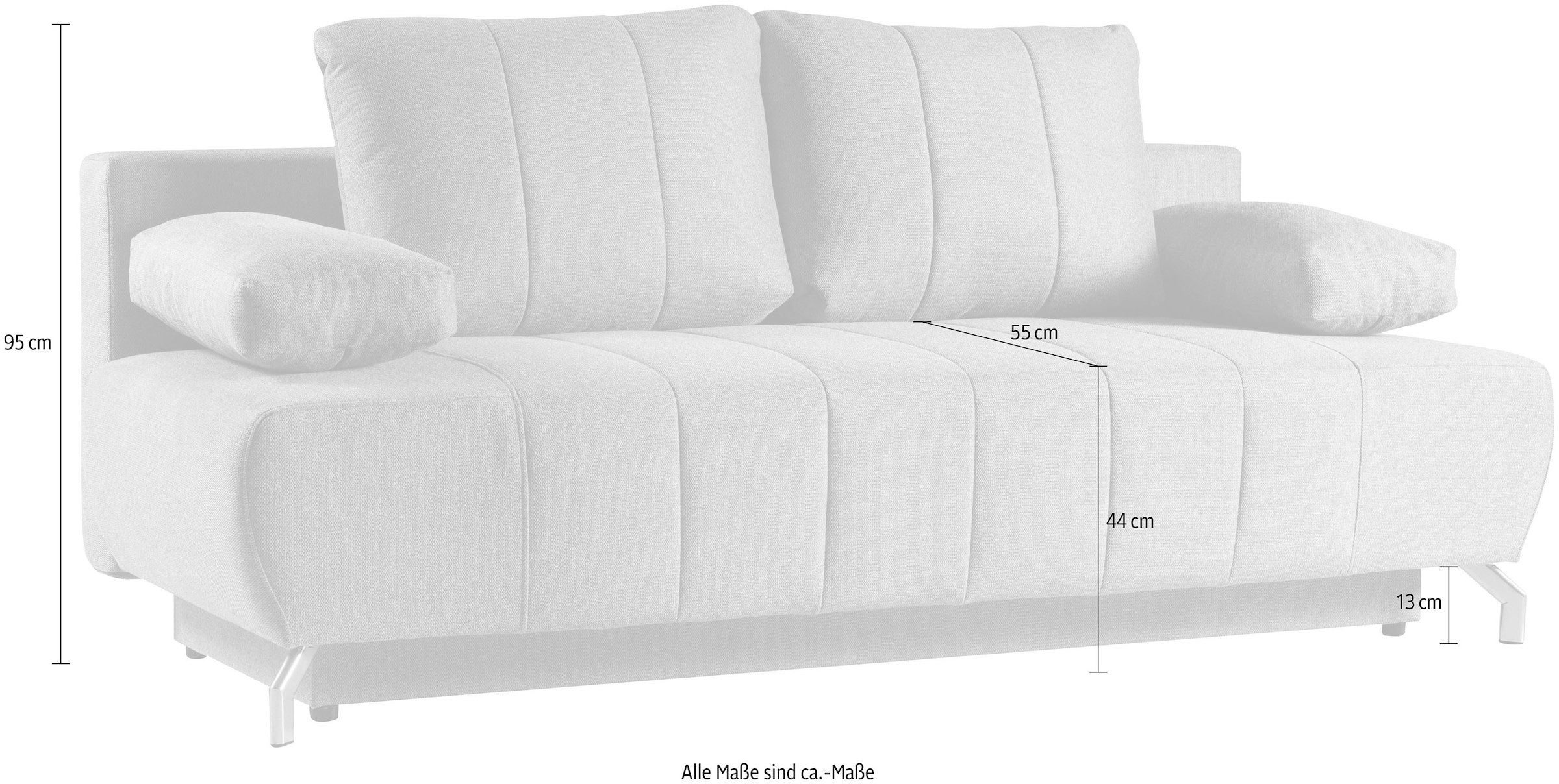 WERK2 Schlafsofa »Troya«, 2-Sitzer Sofa Schlafcouch auf Bettkasten Rechnung und Federkern mit & kaufen