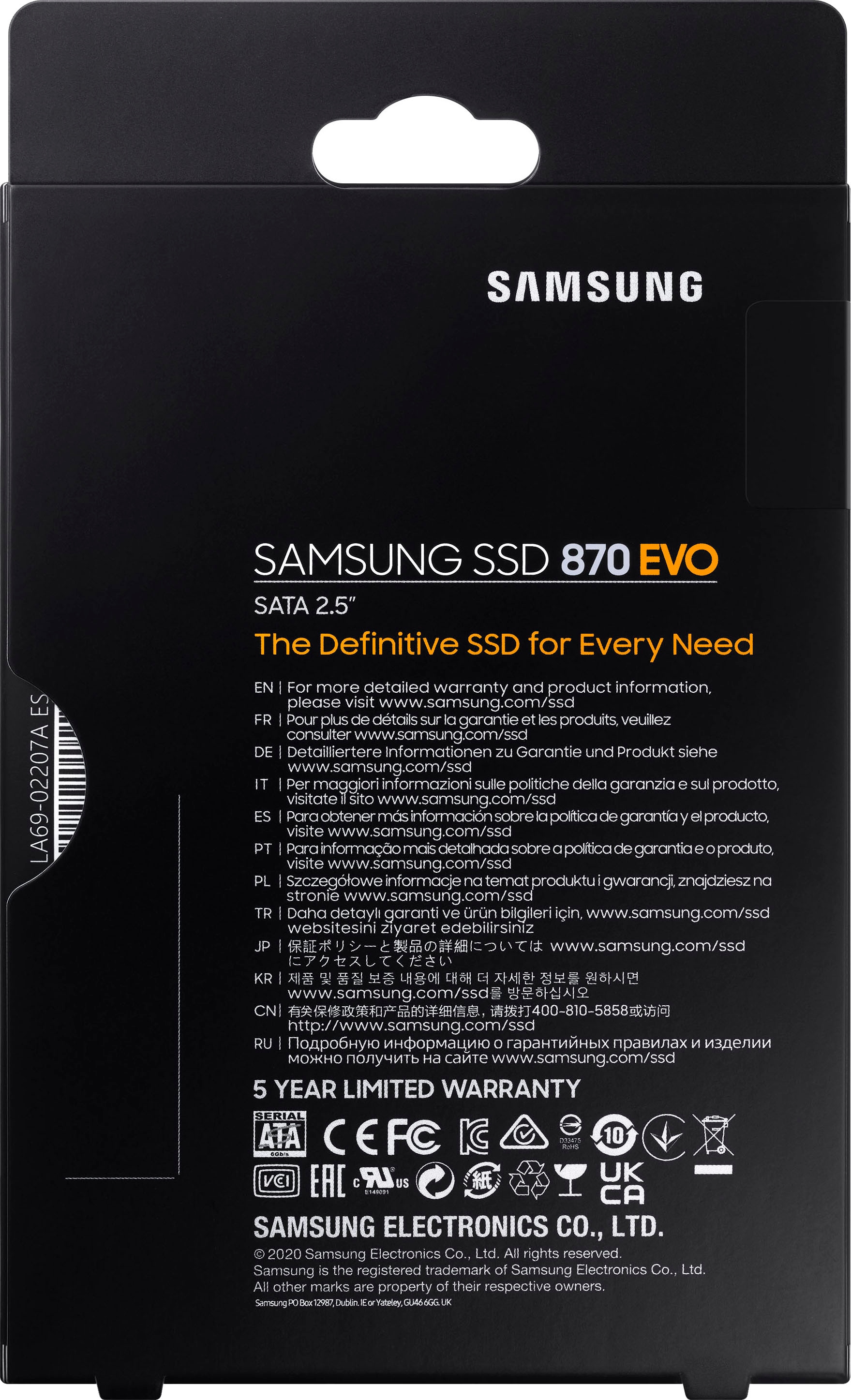 Samsung interne SSD »870 EVO«, 2,5 Zoll, Anschluss SATA III