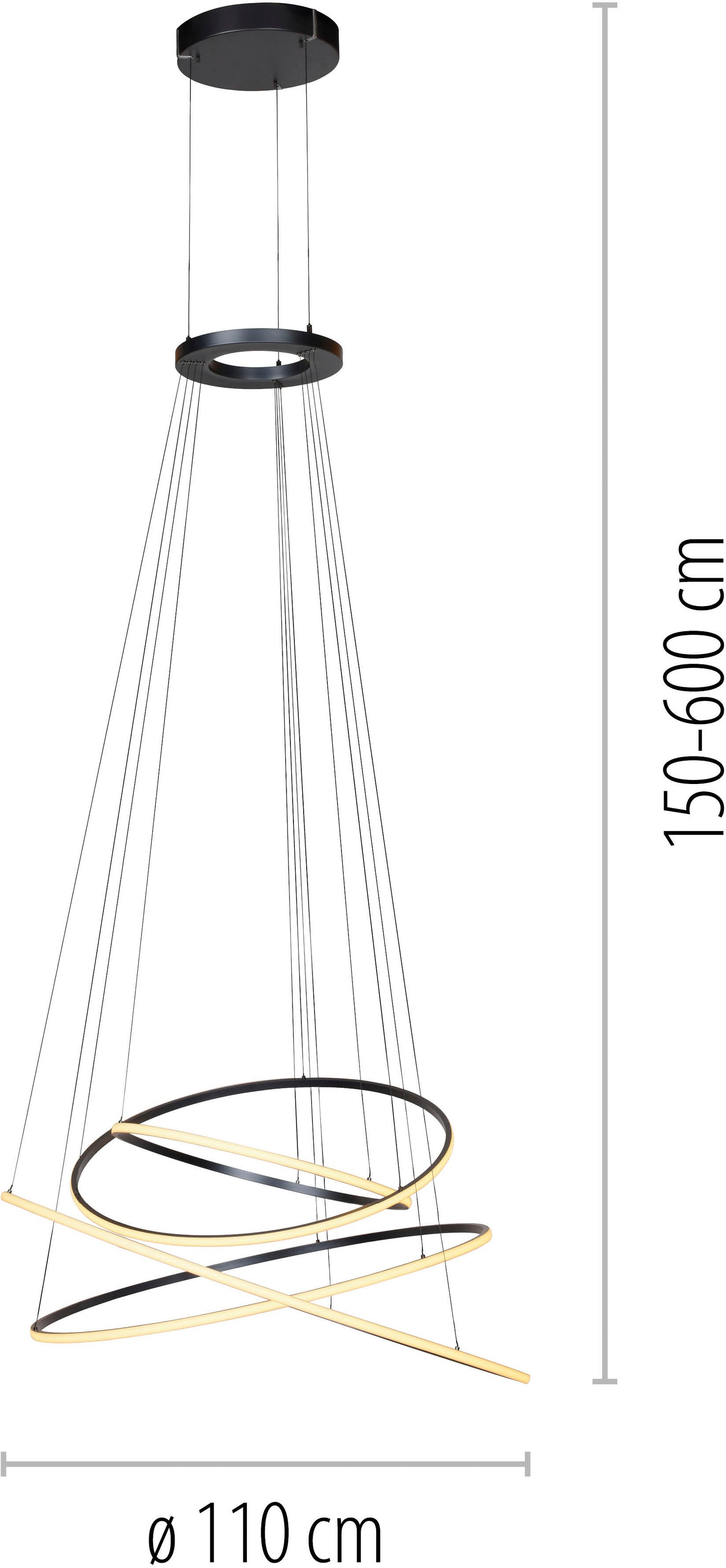 Neuhaus PURE LED Pendelleuchte »PURE E-Flying Rings« LED-Board 1 Stk. warmweiß - kaltweiß e-LIFT® Funktion, CCT, dimmbar über Fernbedienung