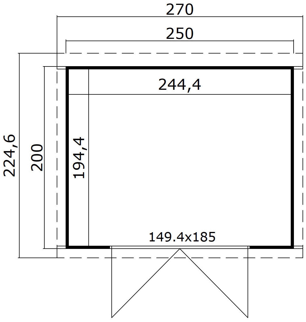 LASITA MAJA Gartenhaus »Zambezi 3«, Blochbohlenhaus 28mm, Fundamentmass 2500x2000, Schwedenrot