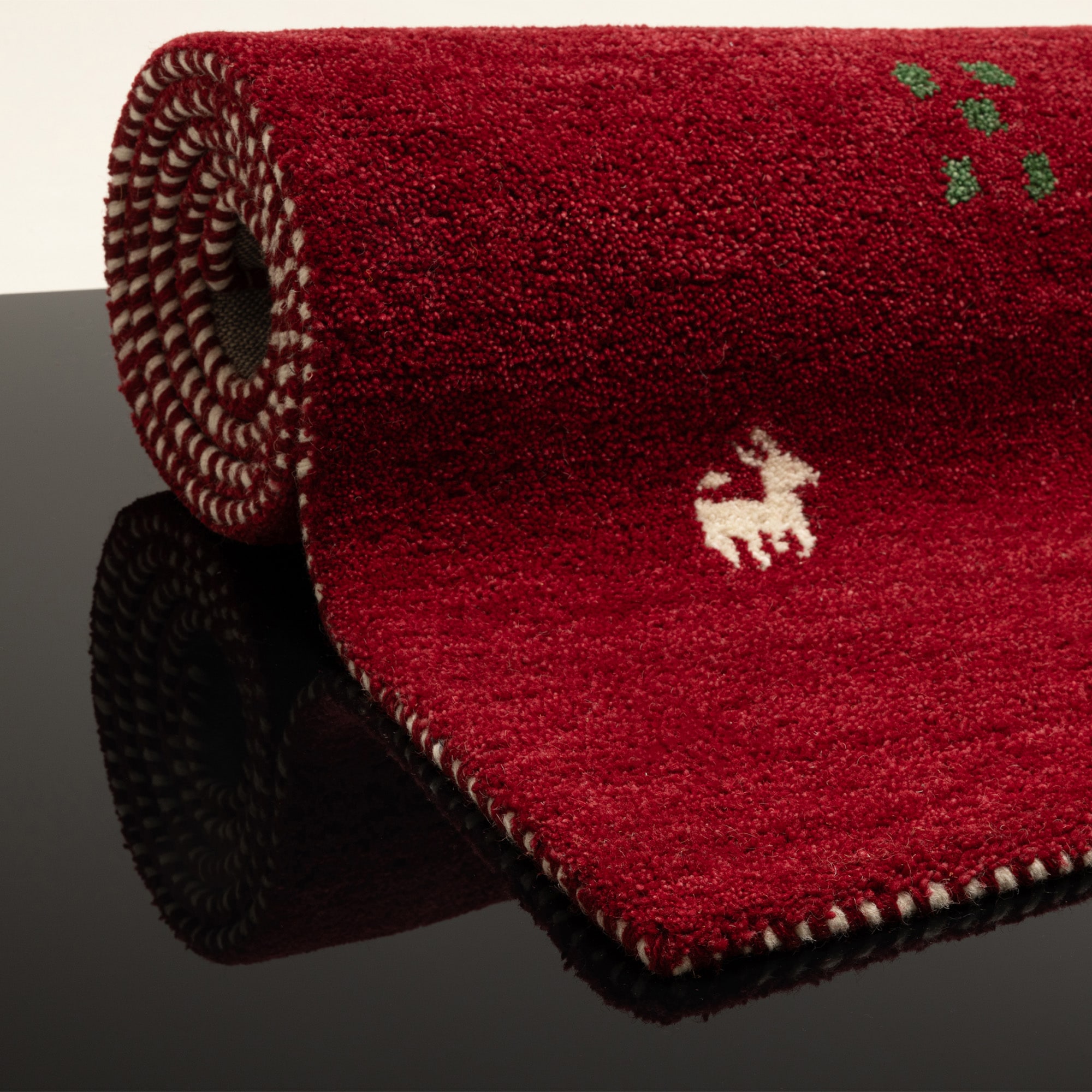 THEKO Wollteppich »Gabbeh Motiv, Handgefertigt, Teppich, Tiermotiv, reine Wolle« rechteckig 14 mm Höhe reine Wolle, Wohnzimmer, Schlafzimmer, Esszimmer