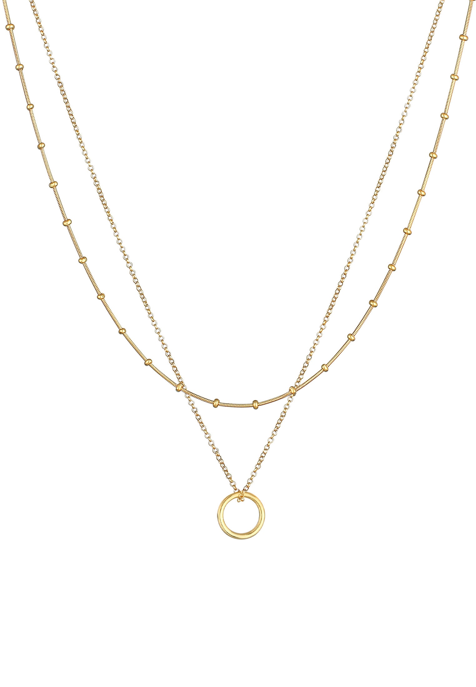 Elli Silberkette »Halskette Layer Kugelkette Kreis Rund 925 Silber«