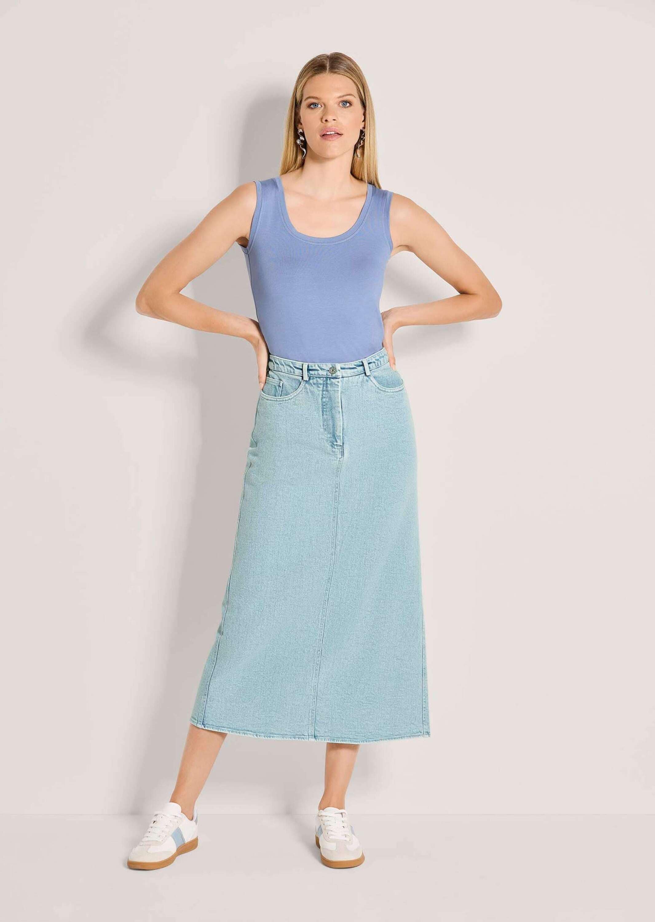 MADELEINE Regular-fit-Jeans »Jeansrock Midirock mit Formbund« Jeansrock in Midilänge
