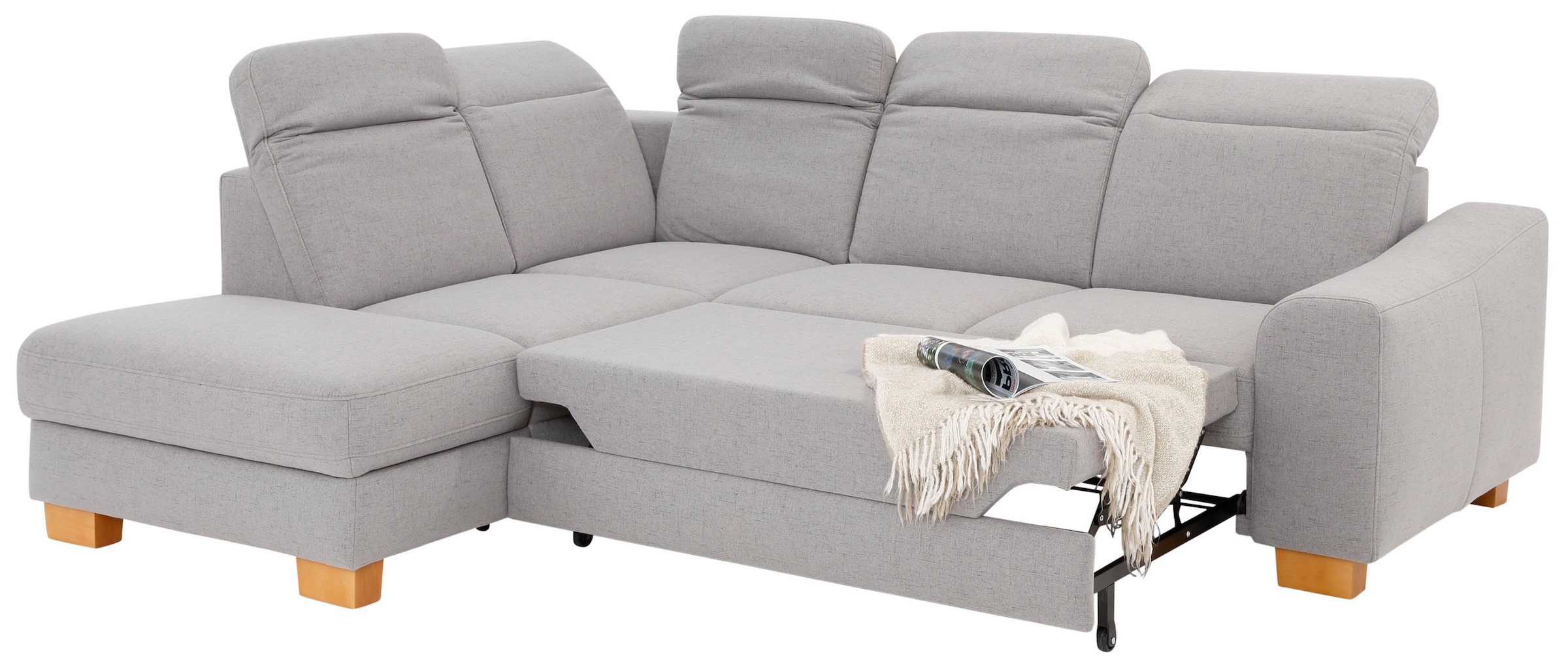 Home affaire Ecksofa »Dundee L-Form«, wahlweise mit Kopfteilverstellung und zusätzlich mit Bettfunktion