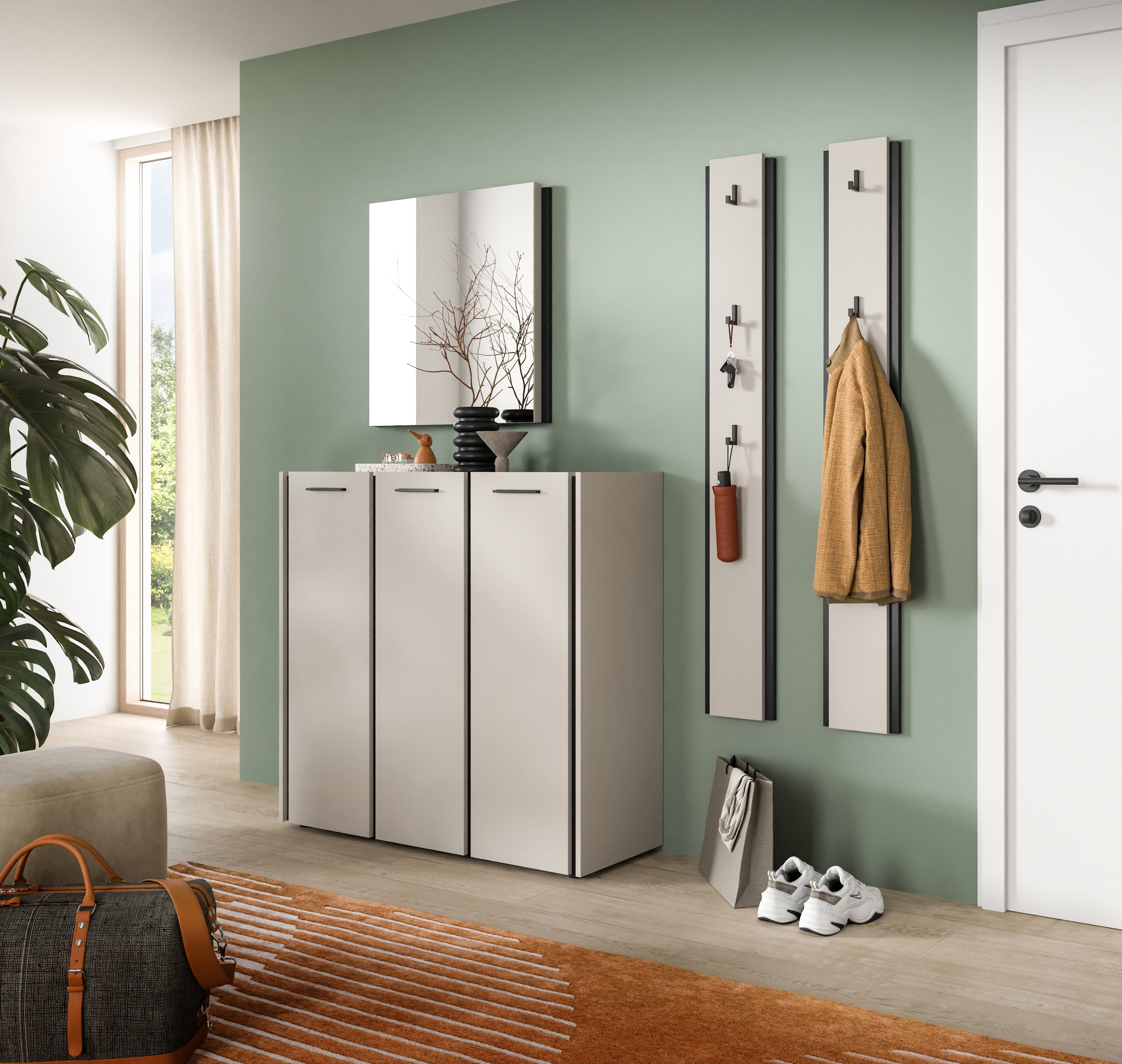 Home affaire Hakenleiste »RAK, Höhe 150 cm, inklusve 3 Garderobenhaken« Flurgarderobe, Paneel, Wandgarderobe, Wandpaneel, Garderobe