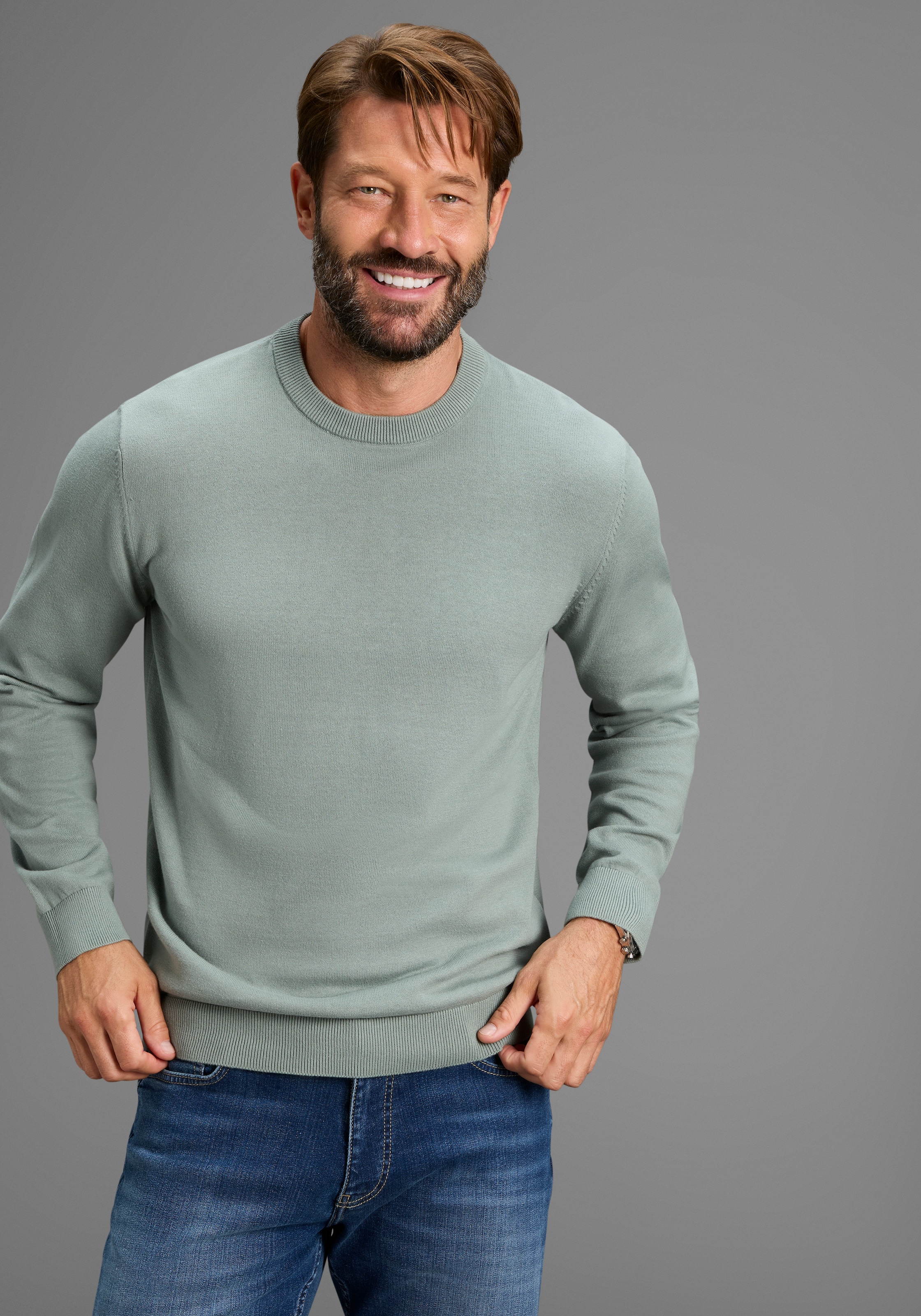 DELMAO Rundhalspullover »Neue Kollektion! Feinstrick« in Feinstrick , ideal für die Übergangszeit