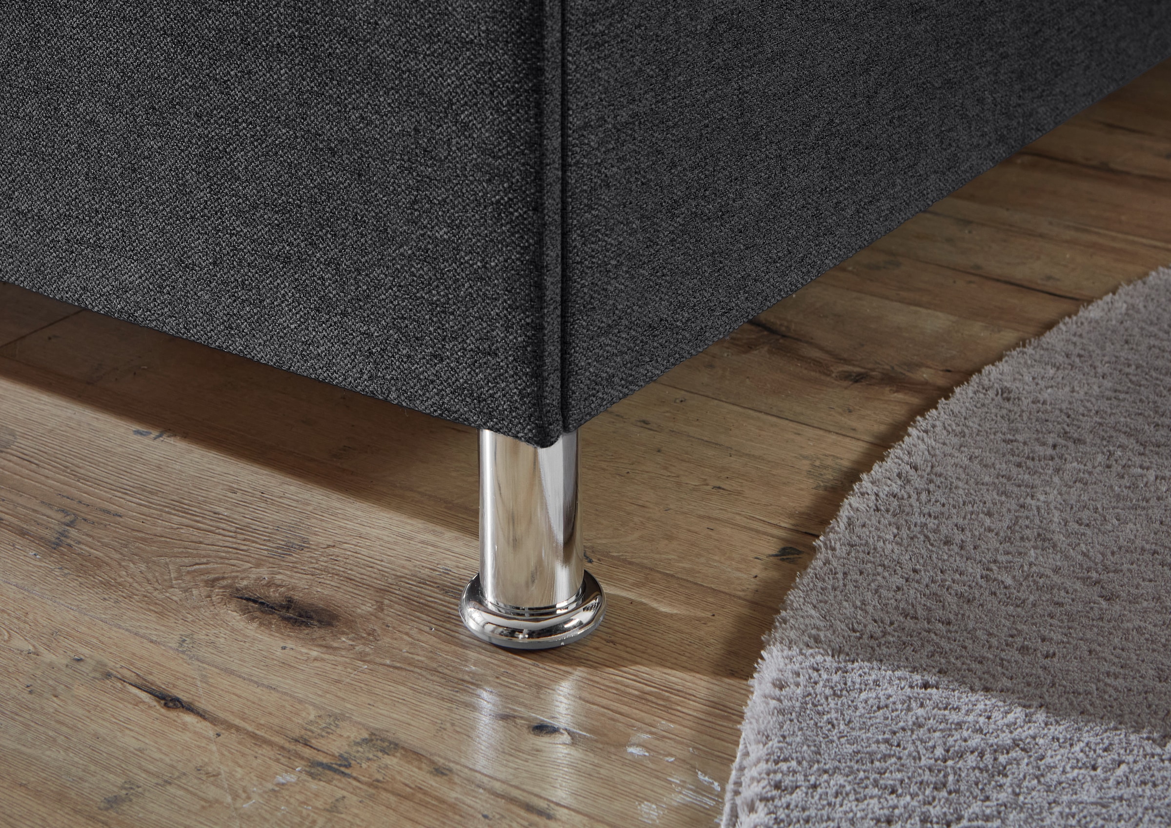 Home affaire Boxbett »ESCALON, Polsterbett mit Bettkasten, inkl. Taschenfederkernmatratze H3« mit Anti-Slip-Topper, Strukturstoff-Bezug, Liegefläche 120x200 cm