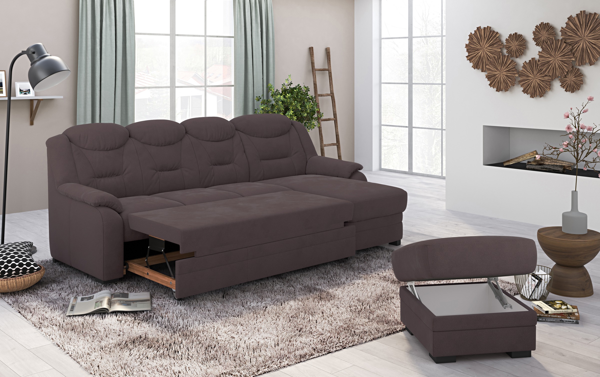 COTTA Ecksofa »Marcus L-Form«, wahlweise mit Bettfunktion