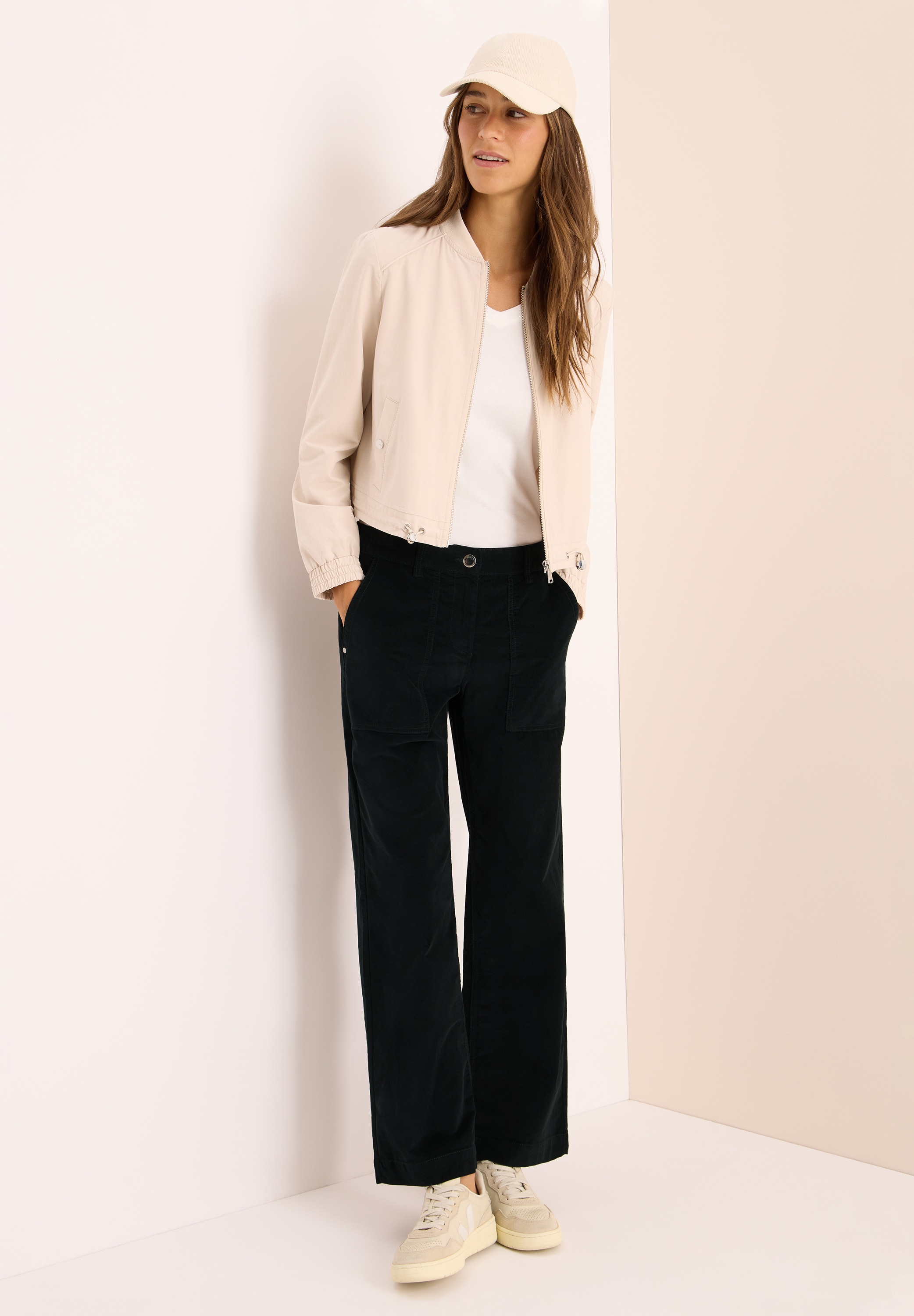 Cecil Cordhose »Style Neele«, Wide Leg, High Waist