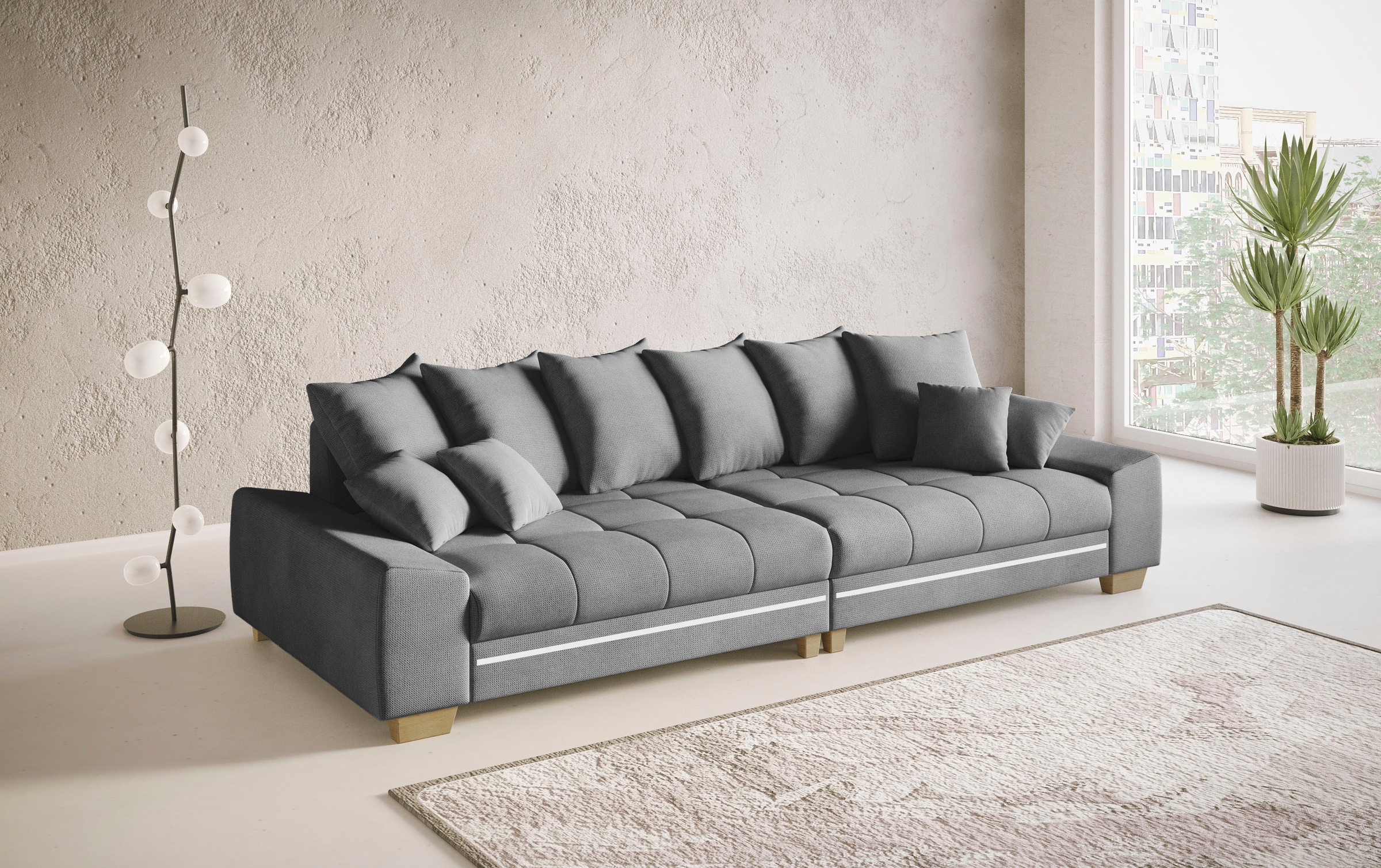 Mr. Couch Big-Sofa »Nikita II«, mit RGB-LED Beleuchtung, wahlweise mit Kaltschaum