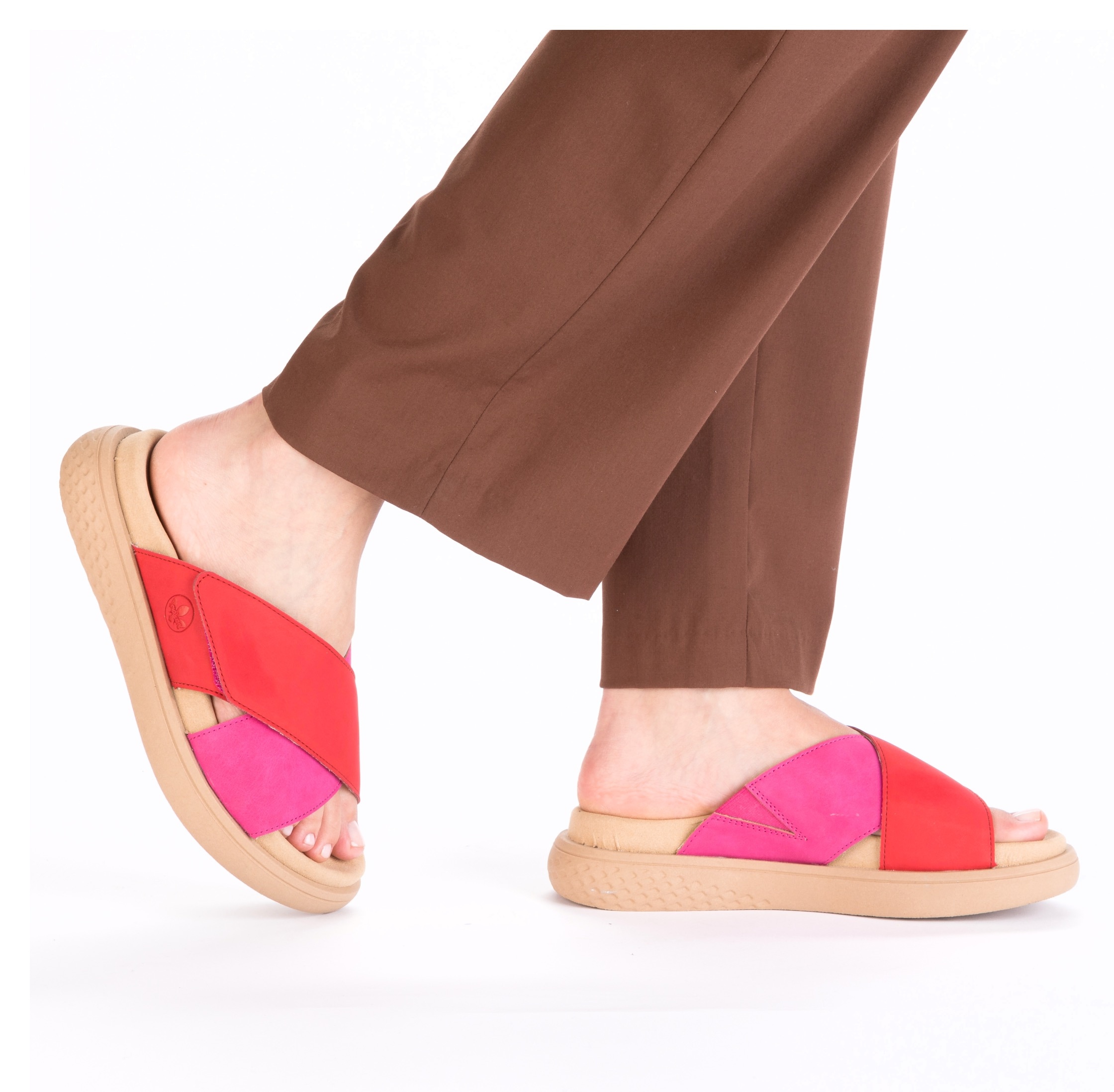 Rieker Pantolette, Sommerschuh, Strandschuh, Hausschuh, Schlappen mit bequemem Fußbett