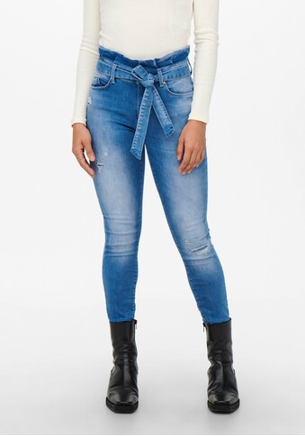 Only High-waist-Jeans »ONLHUSH LIFE MID SK ANK PBAG«, mit Paperbag Taille kaufen