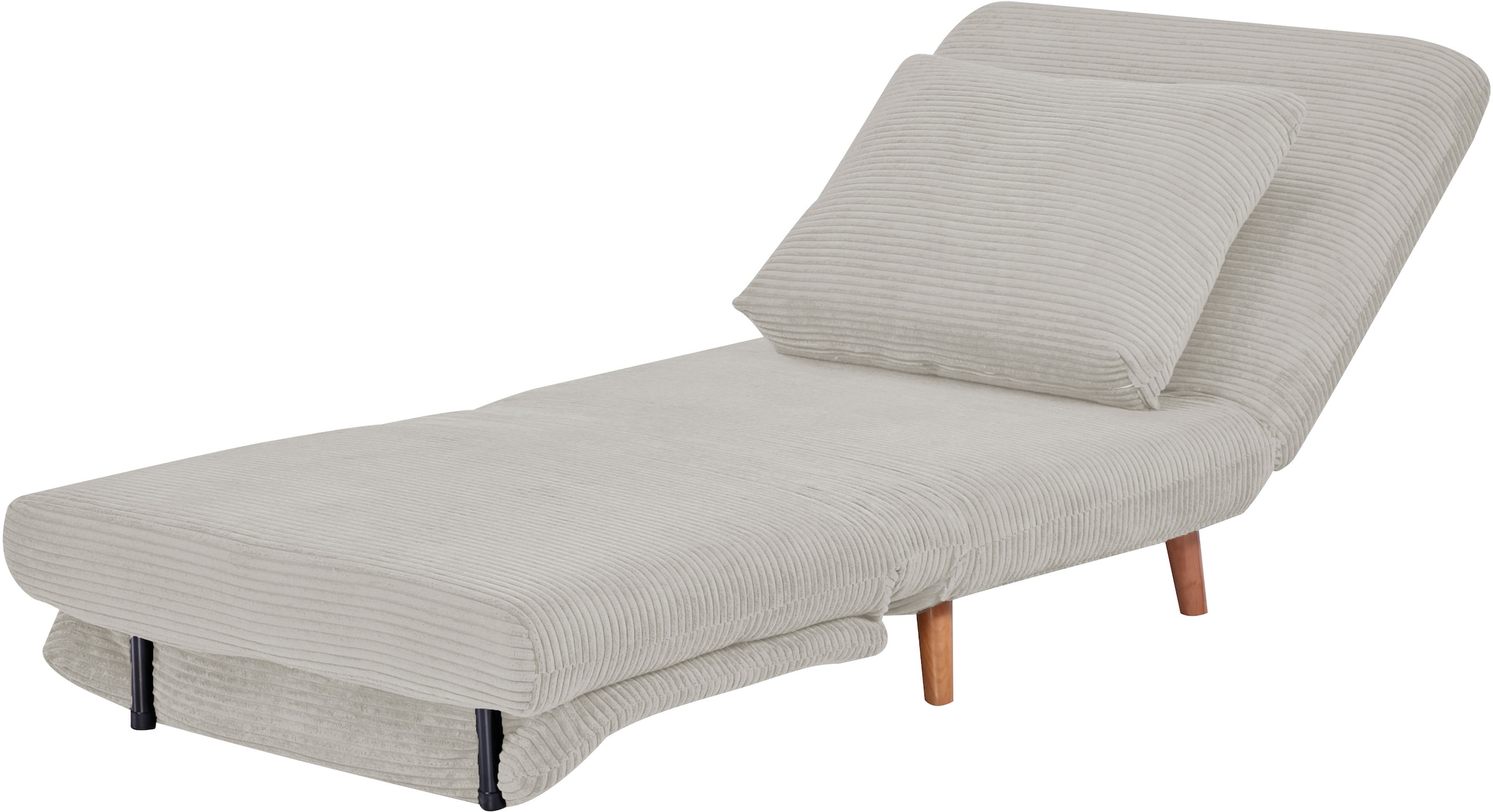 INOSIGN Sessel »AINSLEY«, wandelbar zum Gästebett, Schlafsofa, Webstoff u. Cord-Bezug