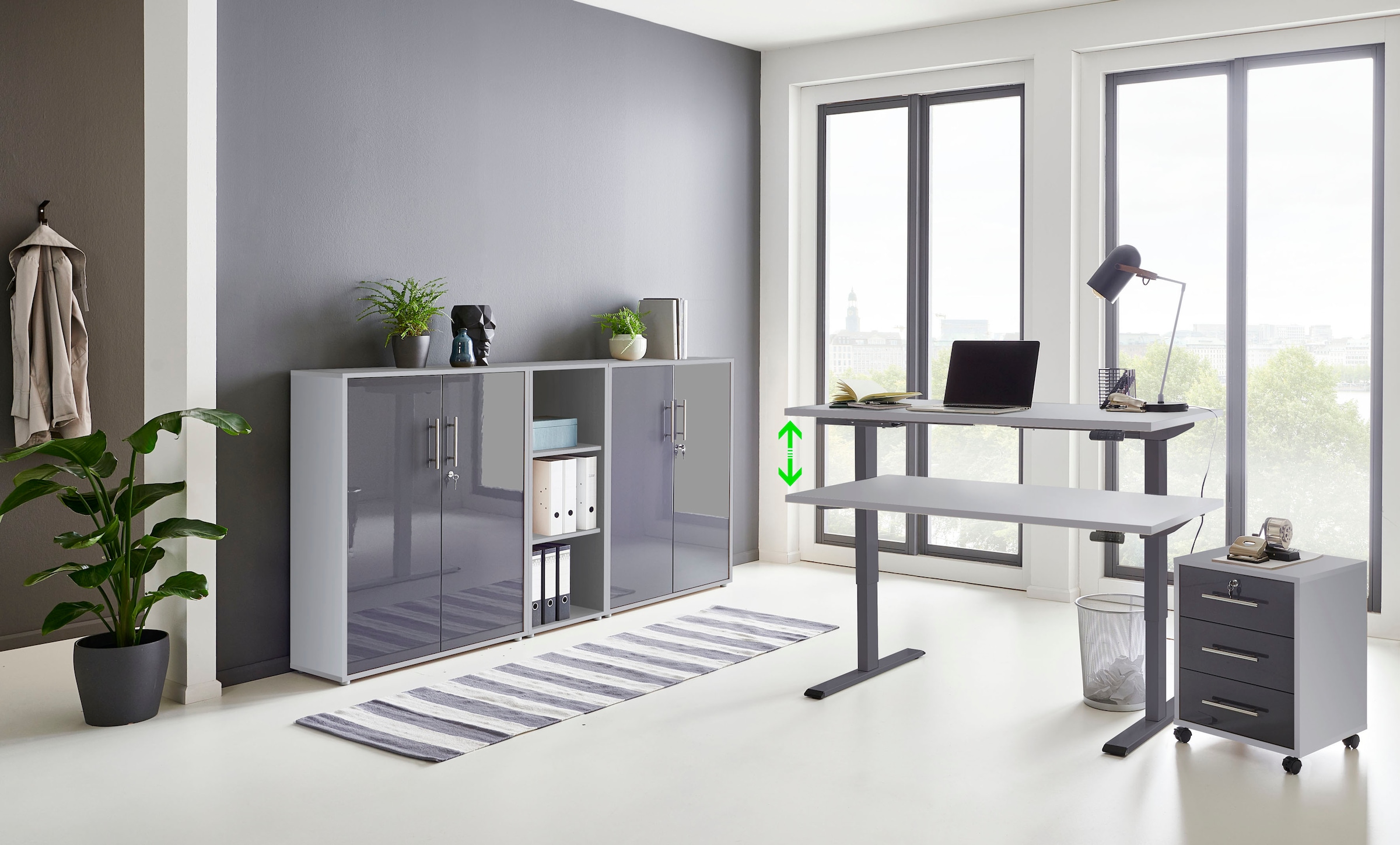 elektrisch 5 Möbel Schreibtisch Büromöbel-Set höhenverstellbarem kaufen bequem (Set, BMG mit »Tabor«, St.),