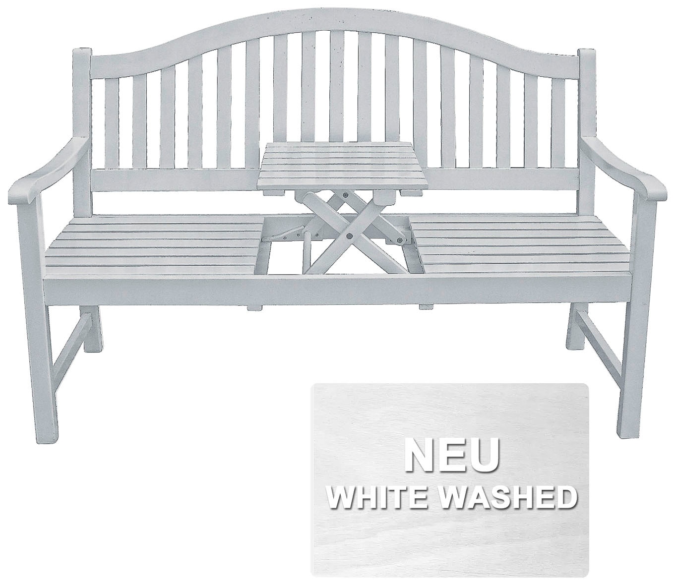 Garden Pleasure Gartenbank »Singapur«, mit hochklappbarem Tisch