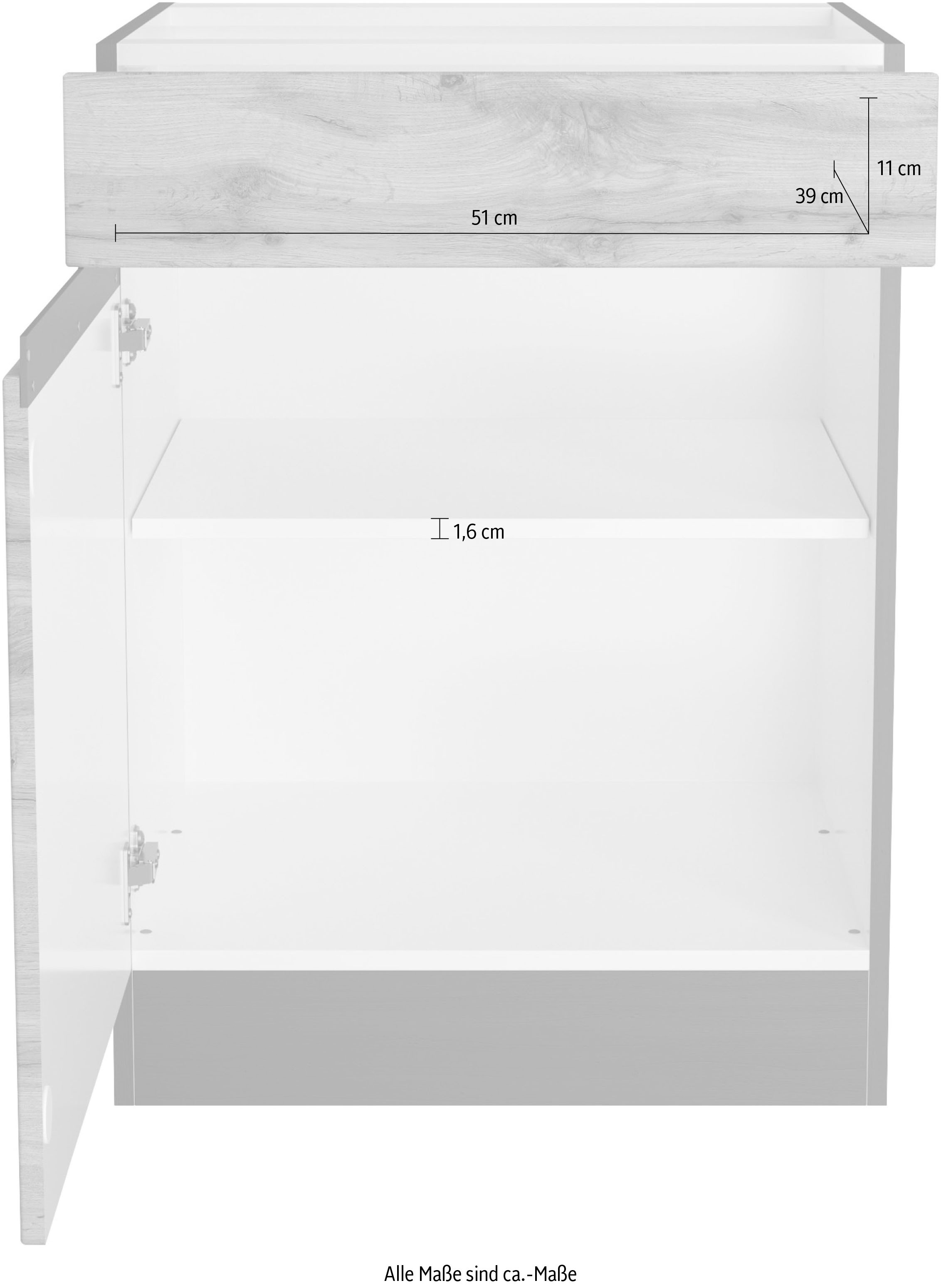 KOCHSTATION Unterschrank »KS-Riesa«, Breite 60 cm, MDF-Fronten