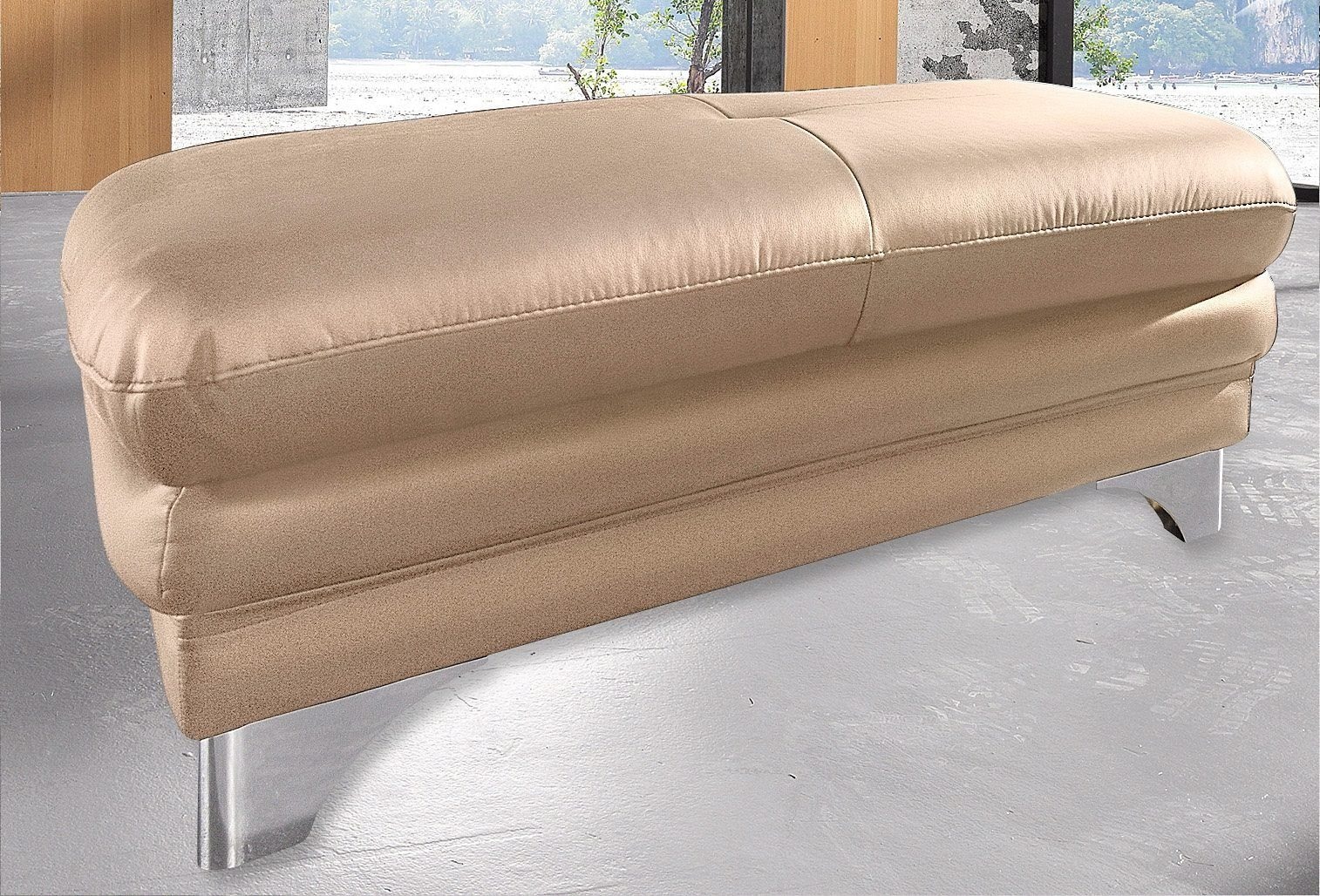 COTTA Polstergarnitur »Enterprise«, (Set), Set: Ecksofa, Hocker, Kopfteilverstellung, wahlweise mit Bettfunktion