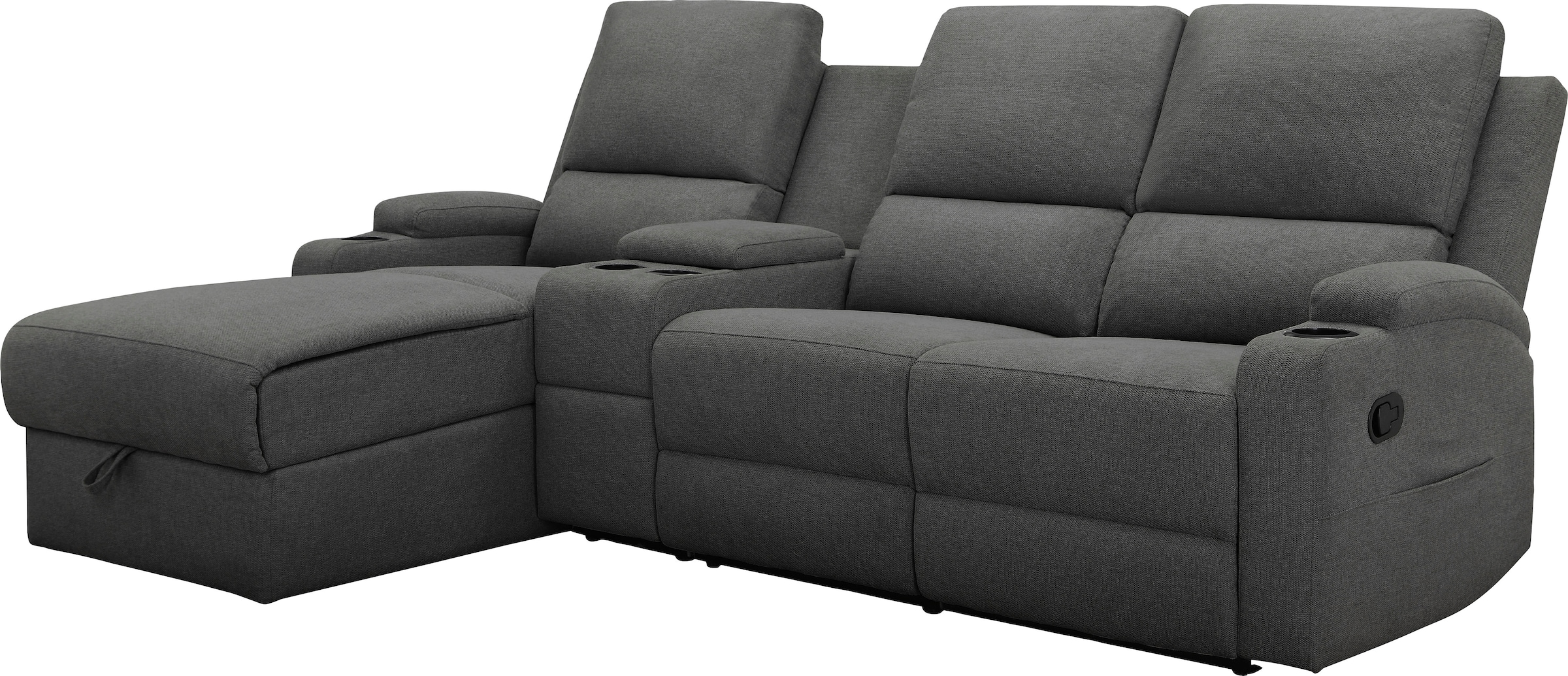 Home affaire Ecksofa »Napori Multimediasofa, 3er Kinosessel XXL, L-Form,«, Kinosofa mit Relaxfunktion, Getränkehalter, Staufach und Staukasten