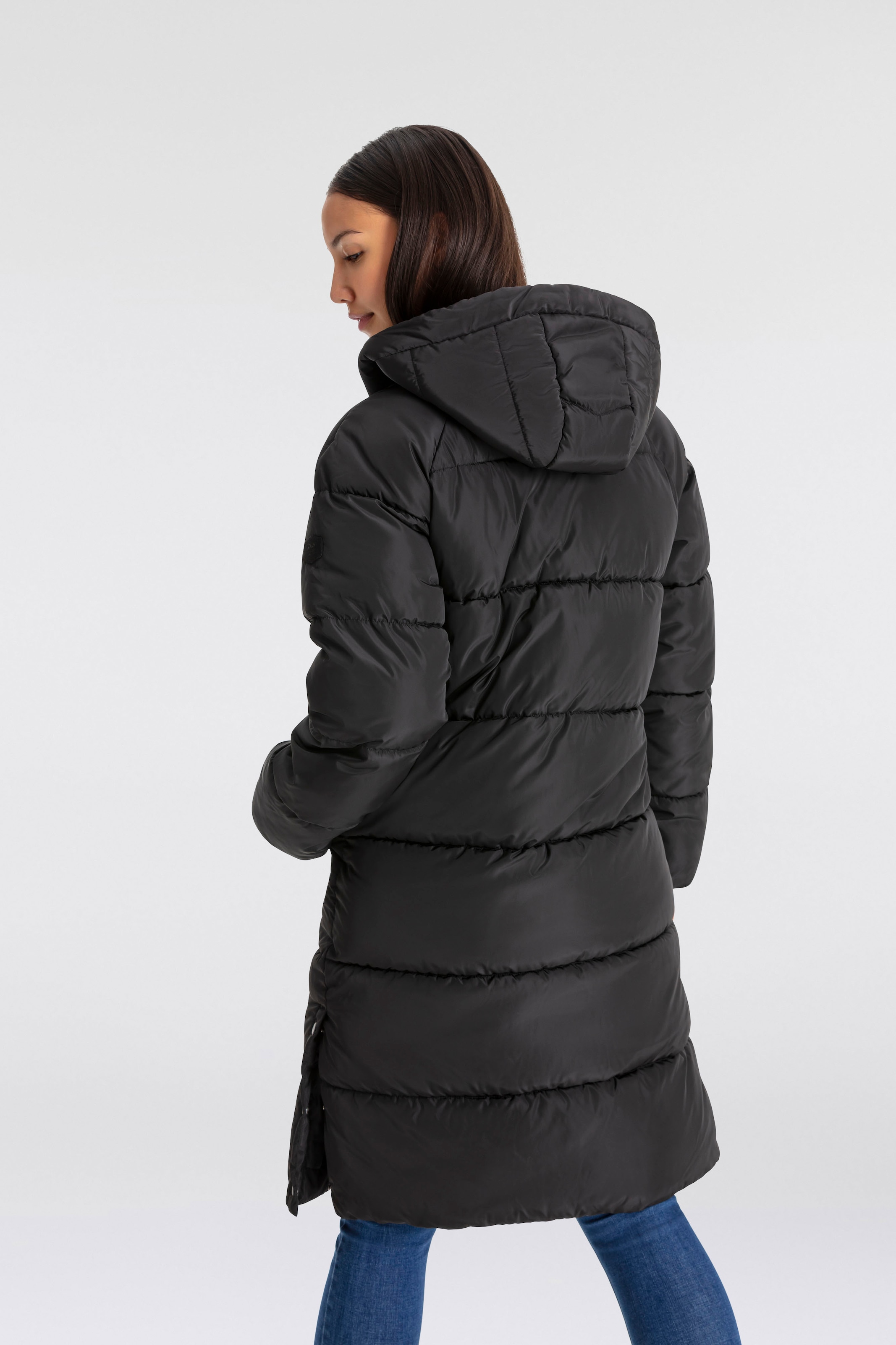 ONLY Steppmantel »ONLAMAND LONG PUFFER COAT CS OTW«, mit Kapuze und praktischem 2-Wege Reißverschluss