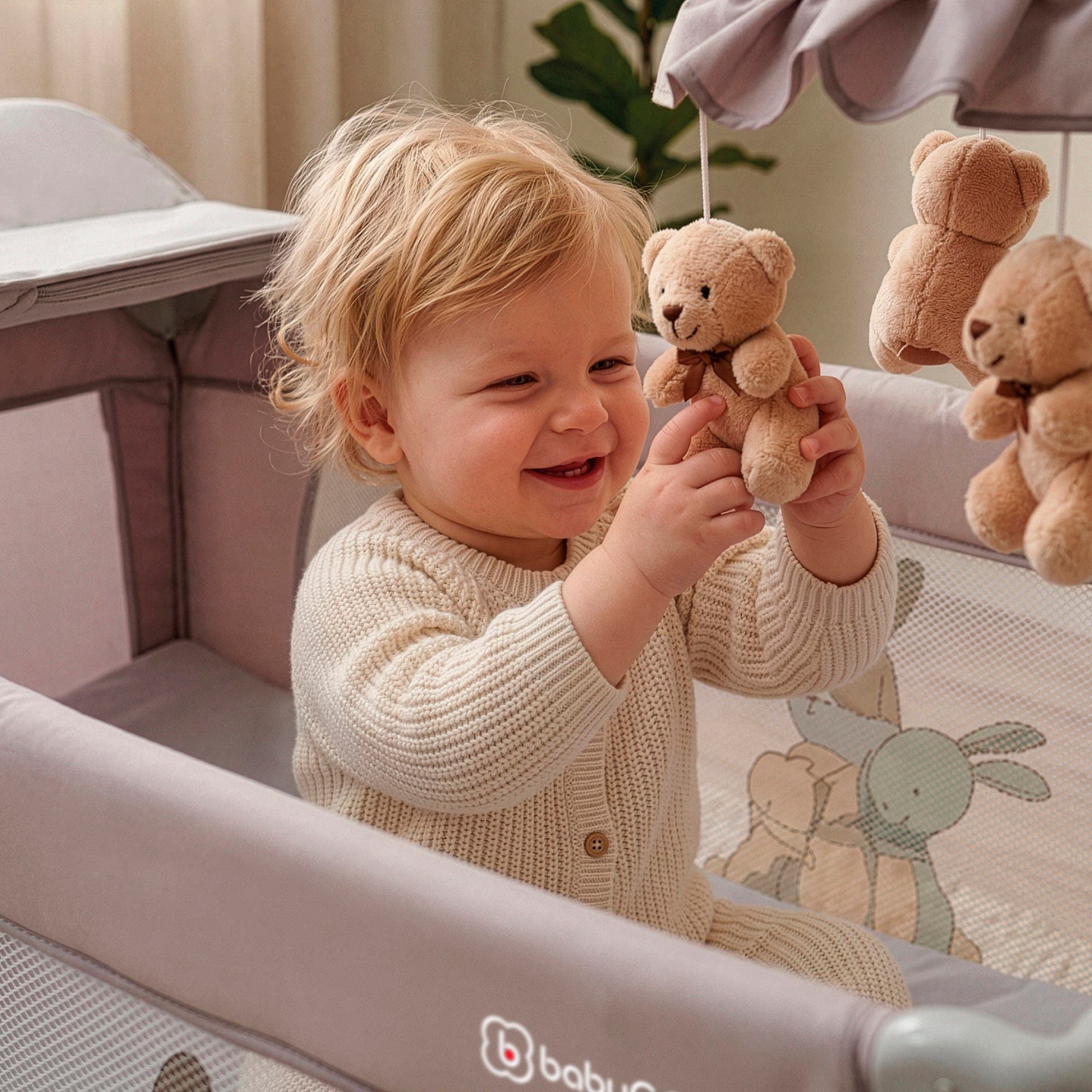 BabyGo Baby-Reisebett »Sleeper Deluxe, black« mit Musik-Mobile