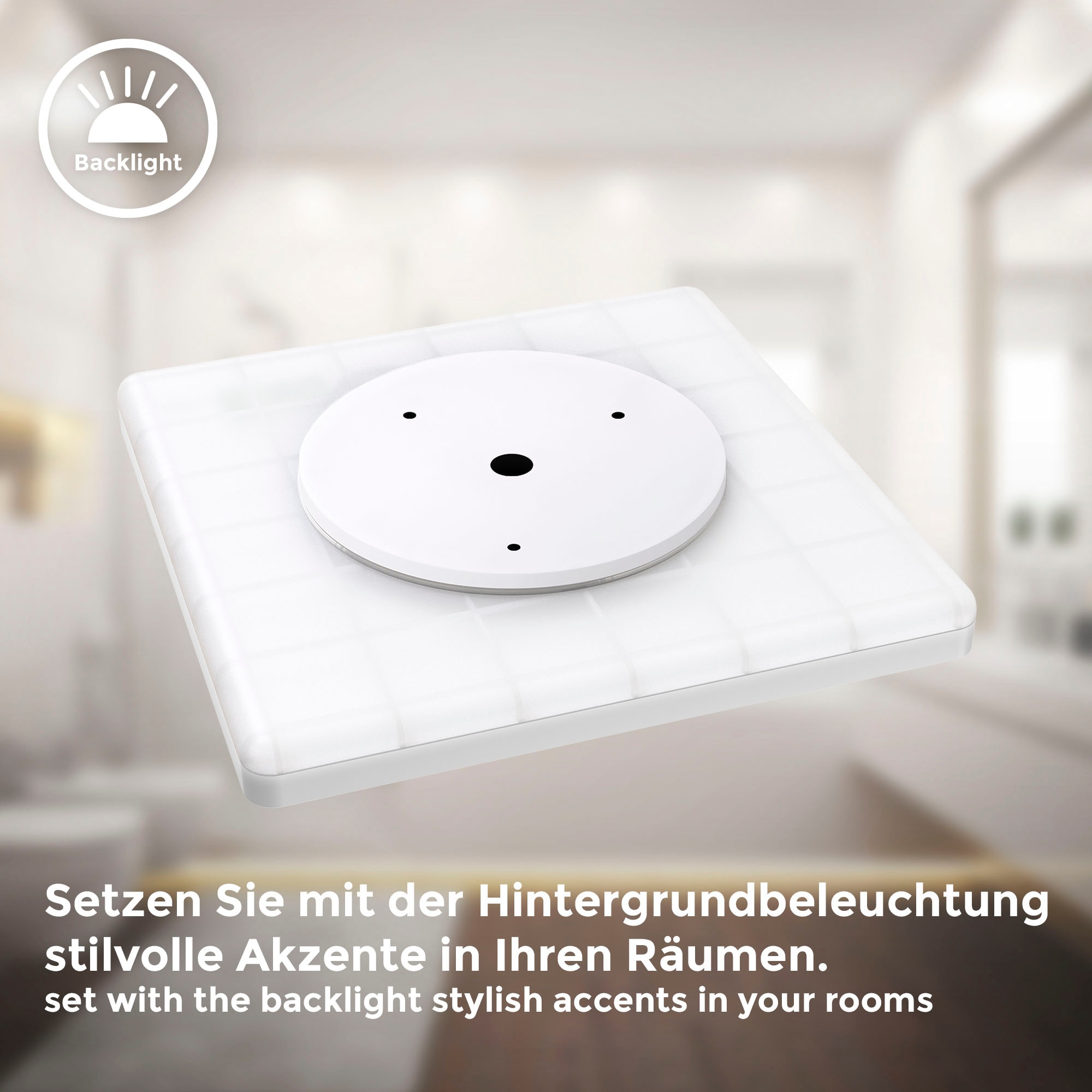 B.K.Licht LED Deckenleuchte »BK_DB1559 LED Bad-Deckenlampe, mit Backlight, Ultraflach«, 1 flammig, Leuchtmittel LED-Modul | LED fest integriert, Indirektes Licht, 18W, 4.000K, 2400Lm, IP44, L:29cm