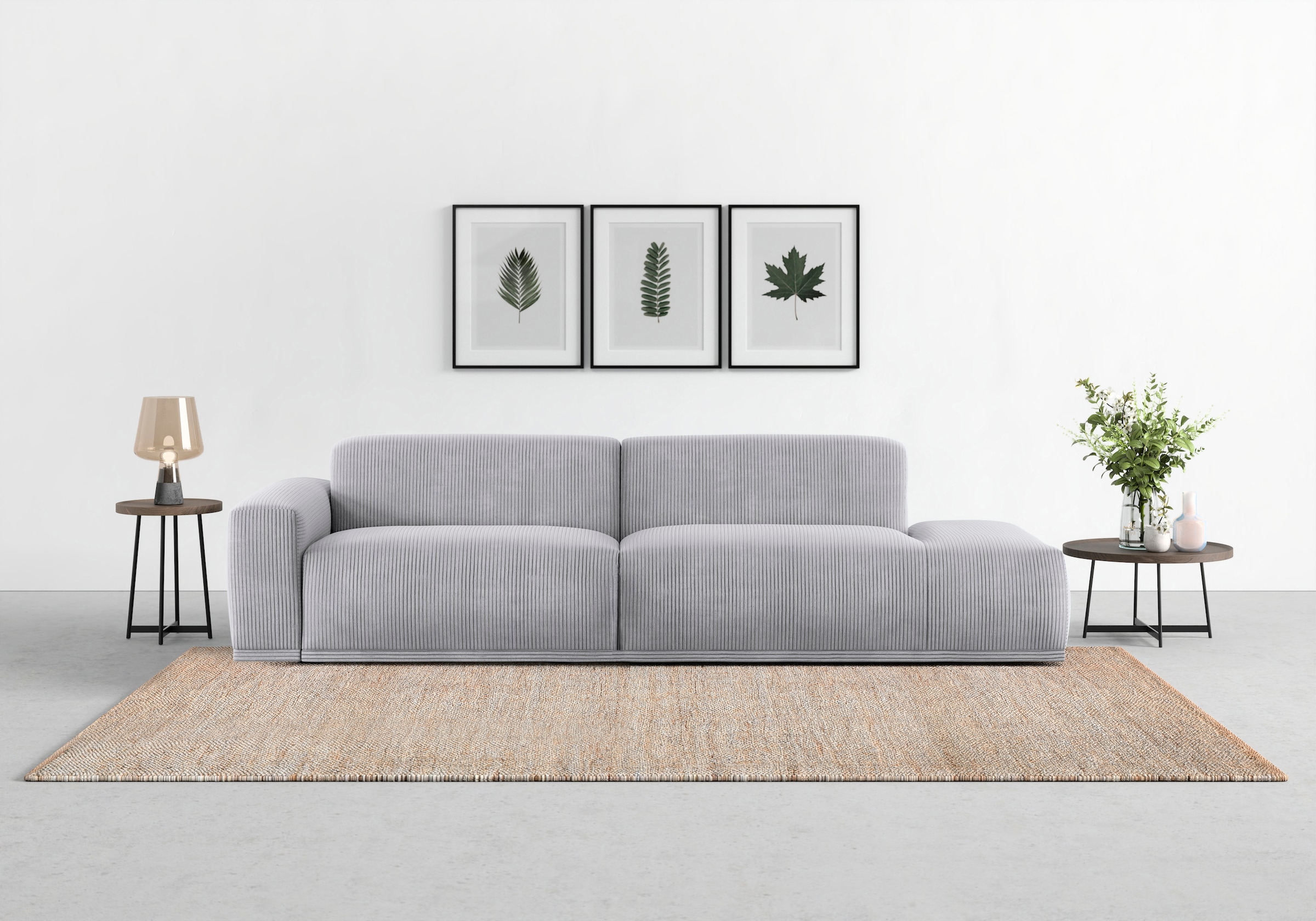 TRENDMANUFAKTUR Big-Sofa »Braga, mit hochwertigem Kaltschaum, Megasofa, in Cord erhältlich«, modernes Big-Sofa, Couch mit hohem Sitzkomfort, 277/72/107 cm (B/H/T)