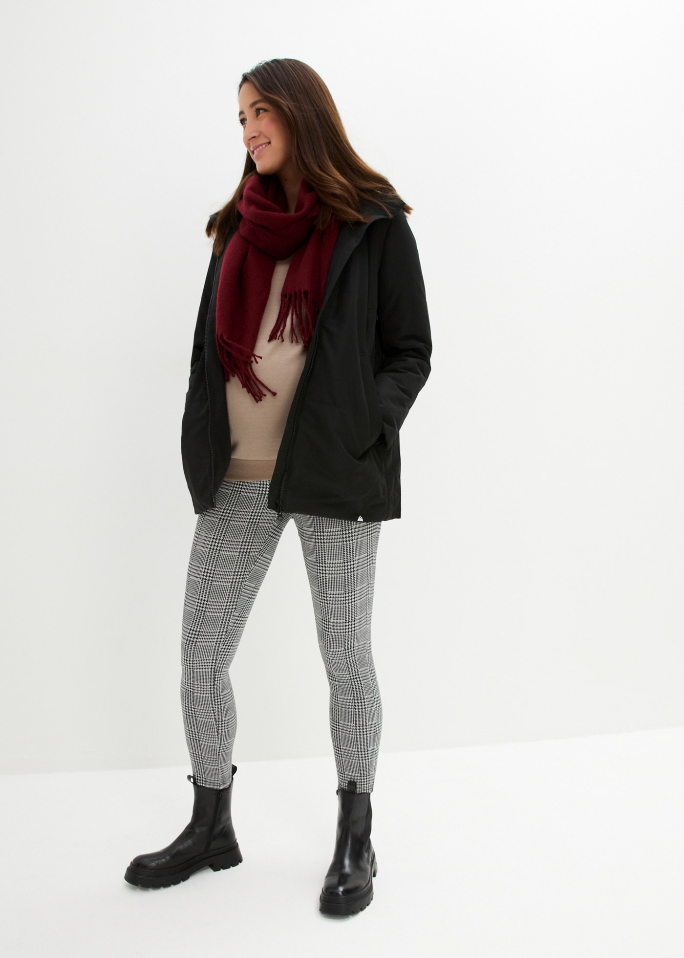 bonprix Umstandsjacke mit Kapuze 3-in-1 Funktion, regen- und windabweisendes Material