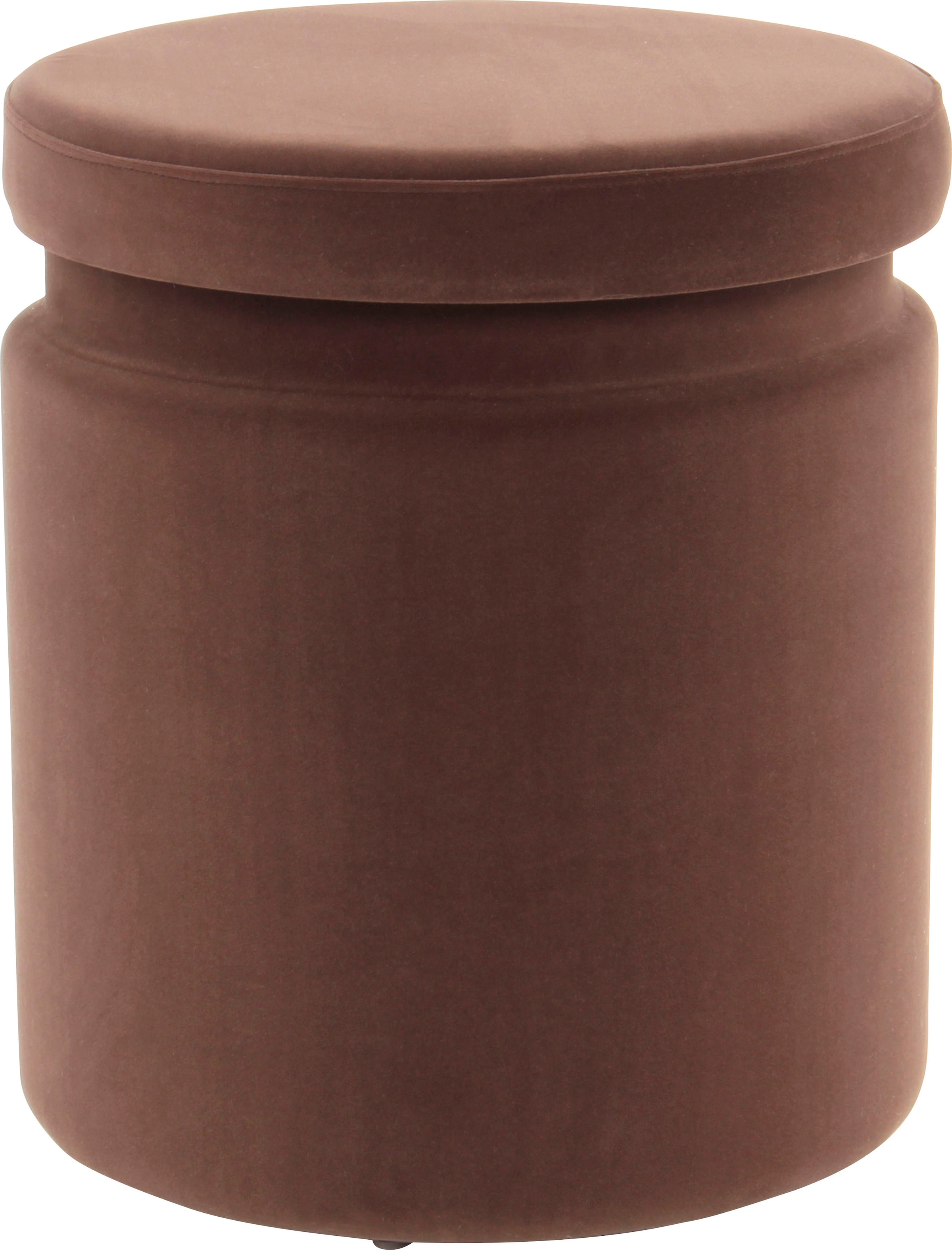 Kayoom Stauraumhocker »Hocker Zora 225 2er-Set, samtweicher Stoffbezug,runde elegante Form«, (Set, 2 St.), samtweich, gepolstert, mit Stauraum, weiche Polsterung