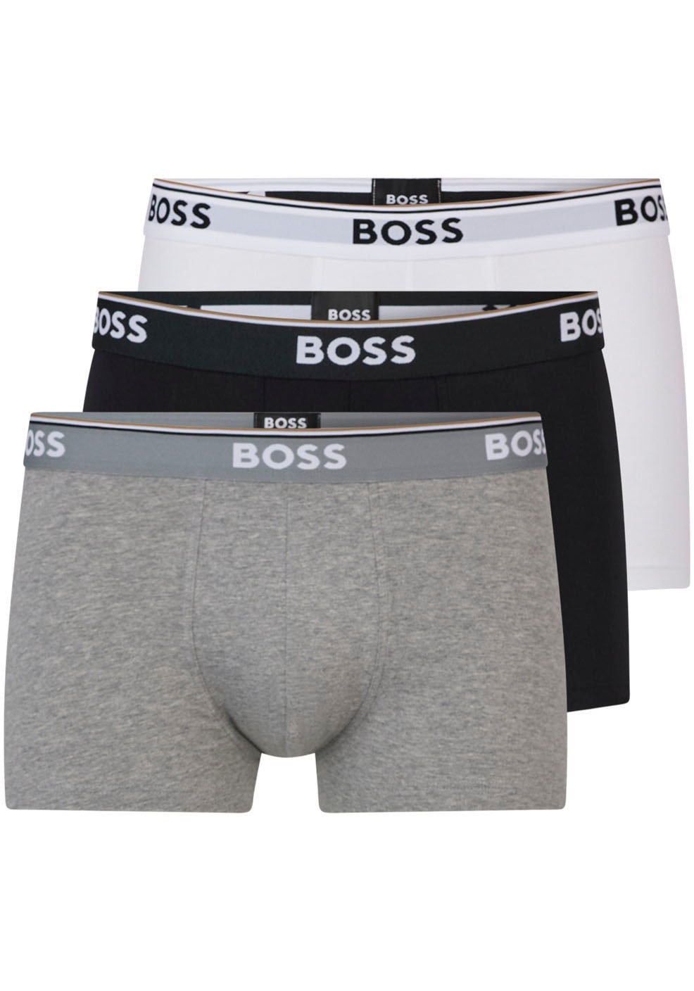 BOSS Boxer, (Packung, 3 St., 3er-Pack), mit BOSS Schriftzug auf dem Bund