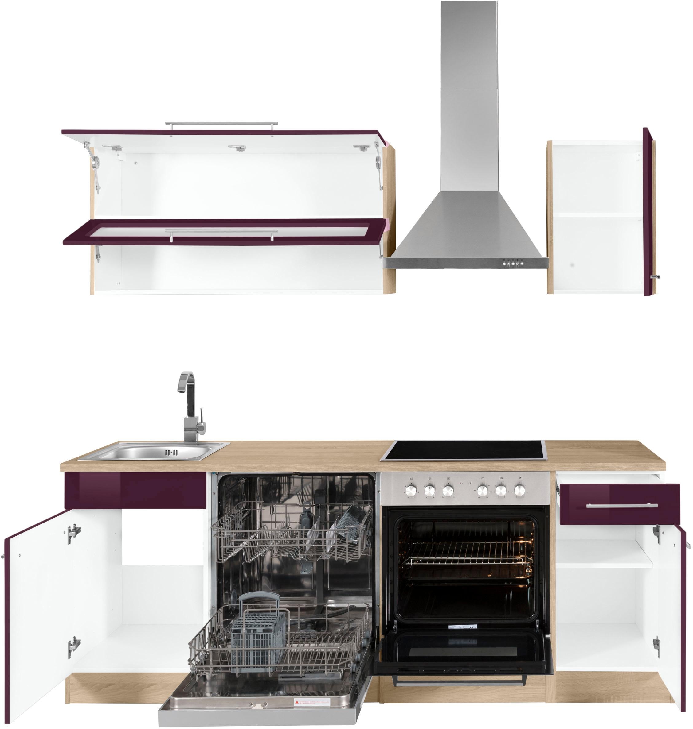 KOCHSTATION Küchenzeile »KS-Eton«, mit E-Geräten, Breite 210 cm