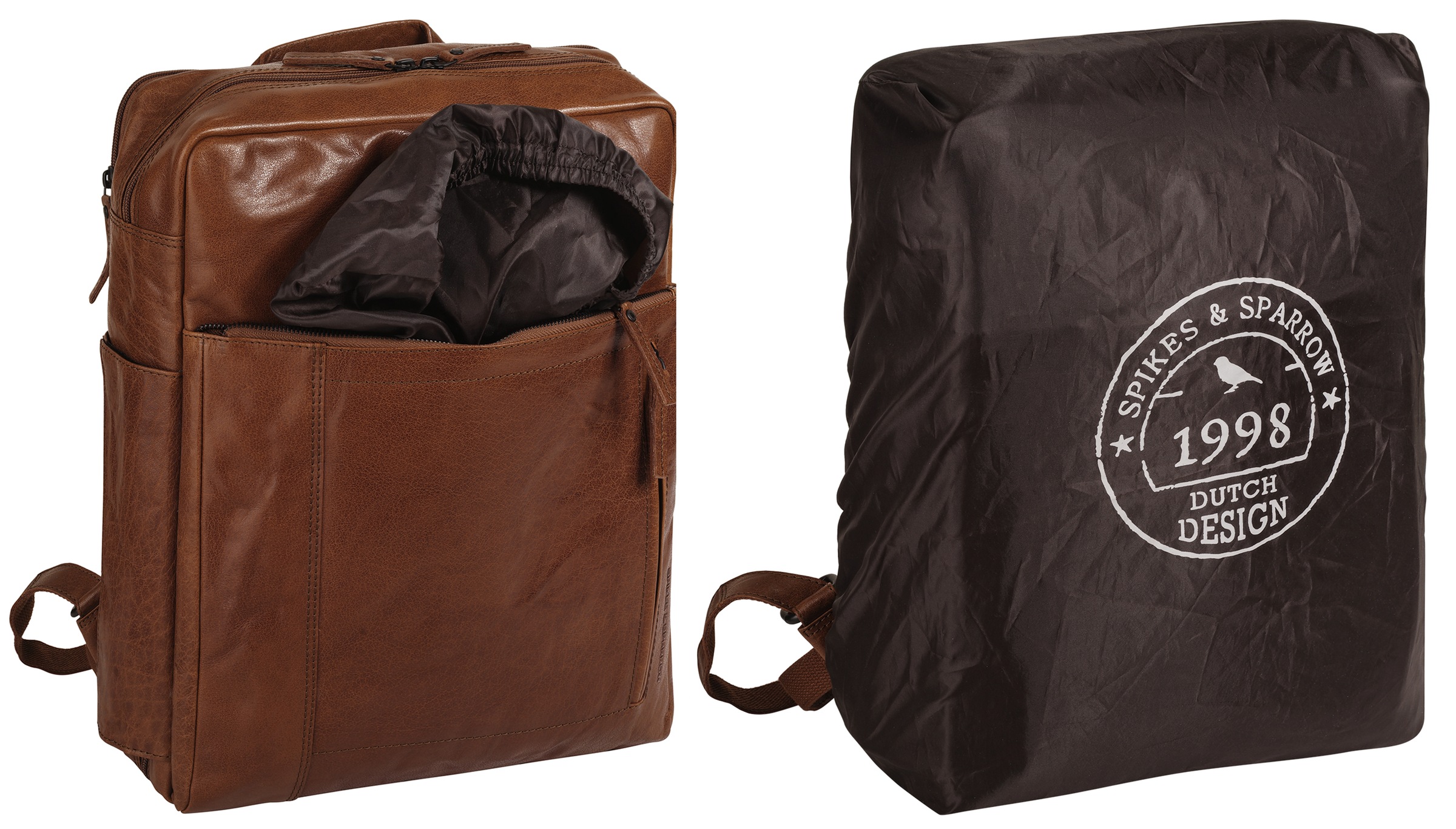 Spikes & Sparrow Laptoprucksack, echt Leder