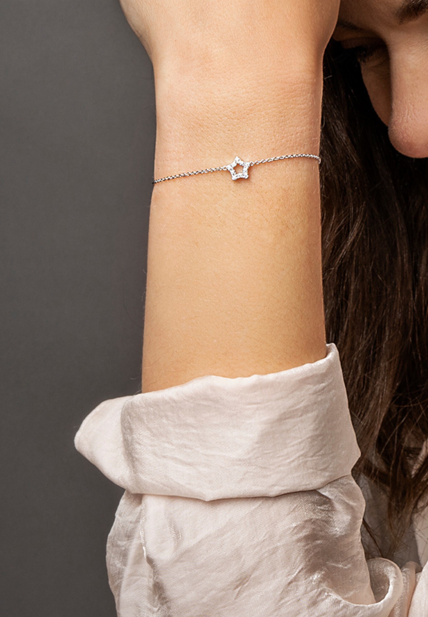 ONE ELEMENT Silberarmband »Zirkonia Stern Armband aus 925 Silber  18 cm«