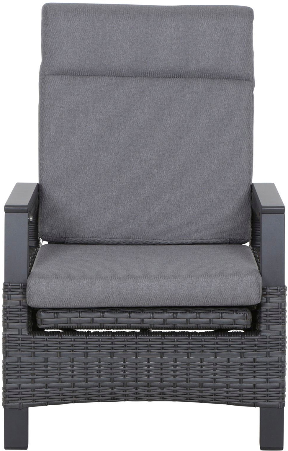 Siena Garden Gartenlounge-Set »Solea«, (Set, 8 tlg.), bestehend aus 2 Sesseln, 1 Bank, 1 Tisch und 4 Auflagen