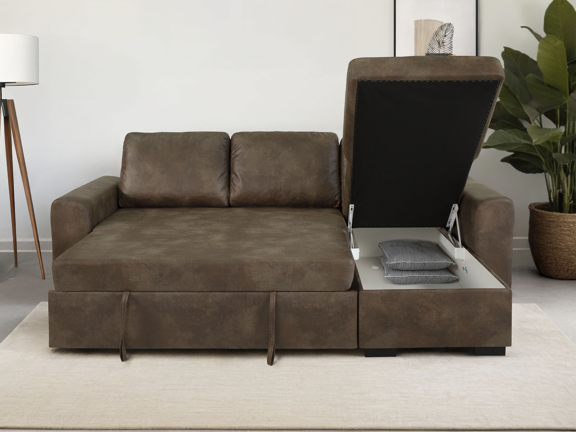 Trends by HG Ecksofa »Poll L-Form, B: 245 cm« mit Schlaffunktion & Bettkasten