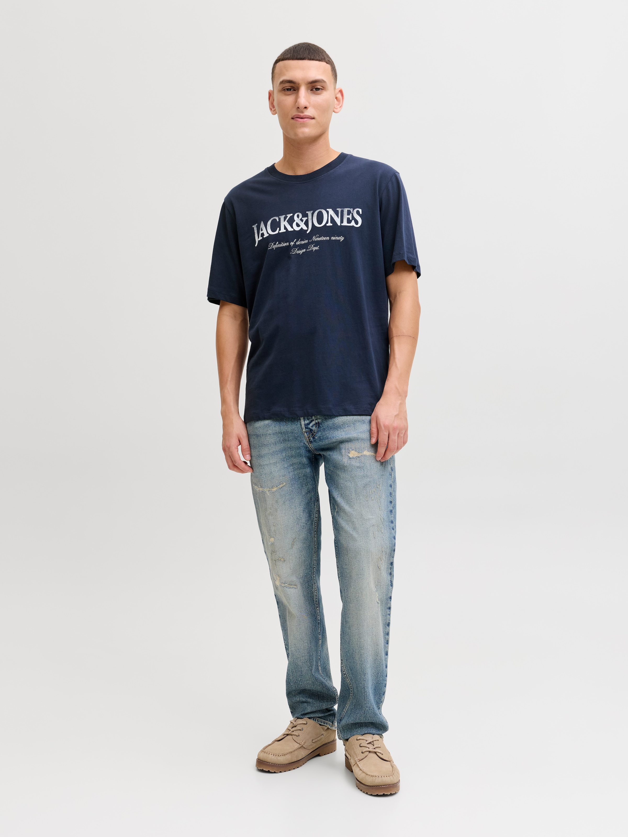 Jack & Jones Rundhalsshirt »JJDEVIN DAYTONA PRINT TEE SS CREW NECK«