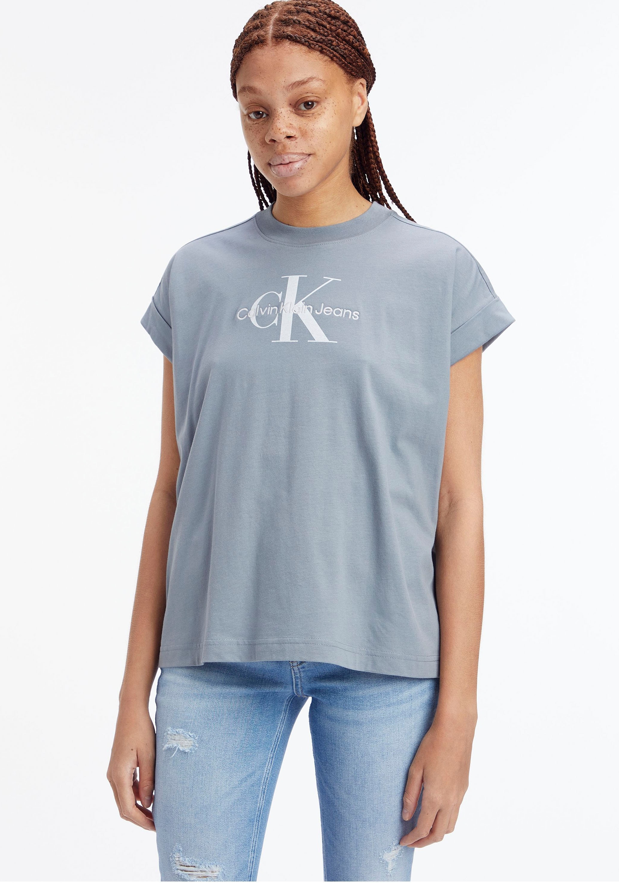 Calvin Klein Jeans T-Shirt, mit breitem Umschlagbund an den Ärmeln bei ♕