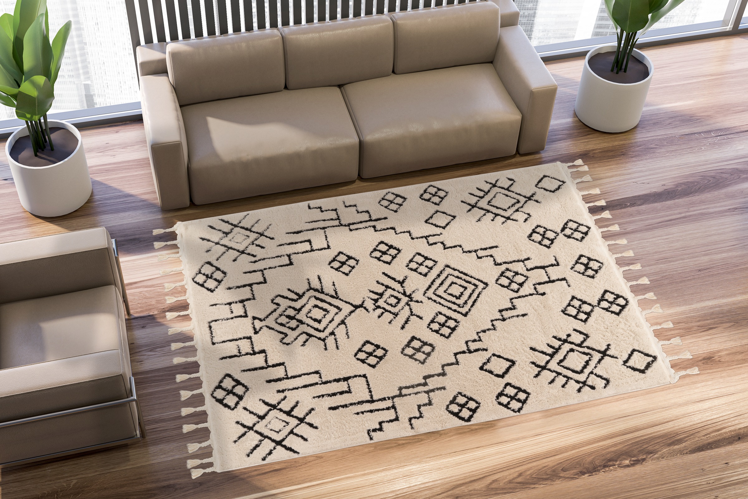 Kayoom Teppich »Loris 525« rechteckig 22 mm Höhe 144.000 Points / qm, Ethno-Design, weiche Haptik