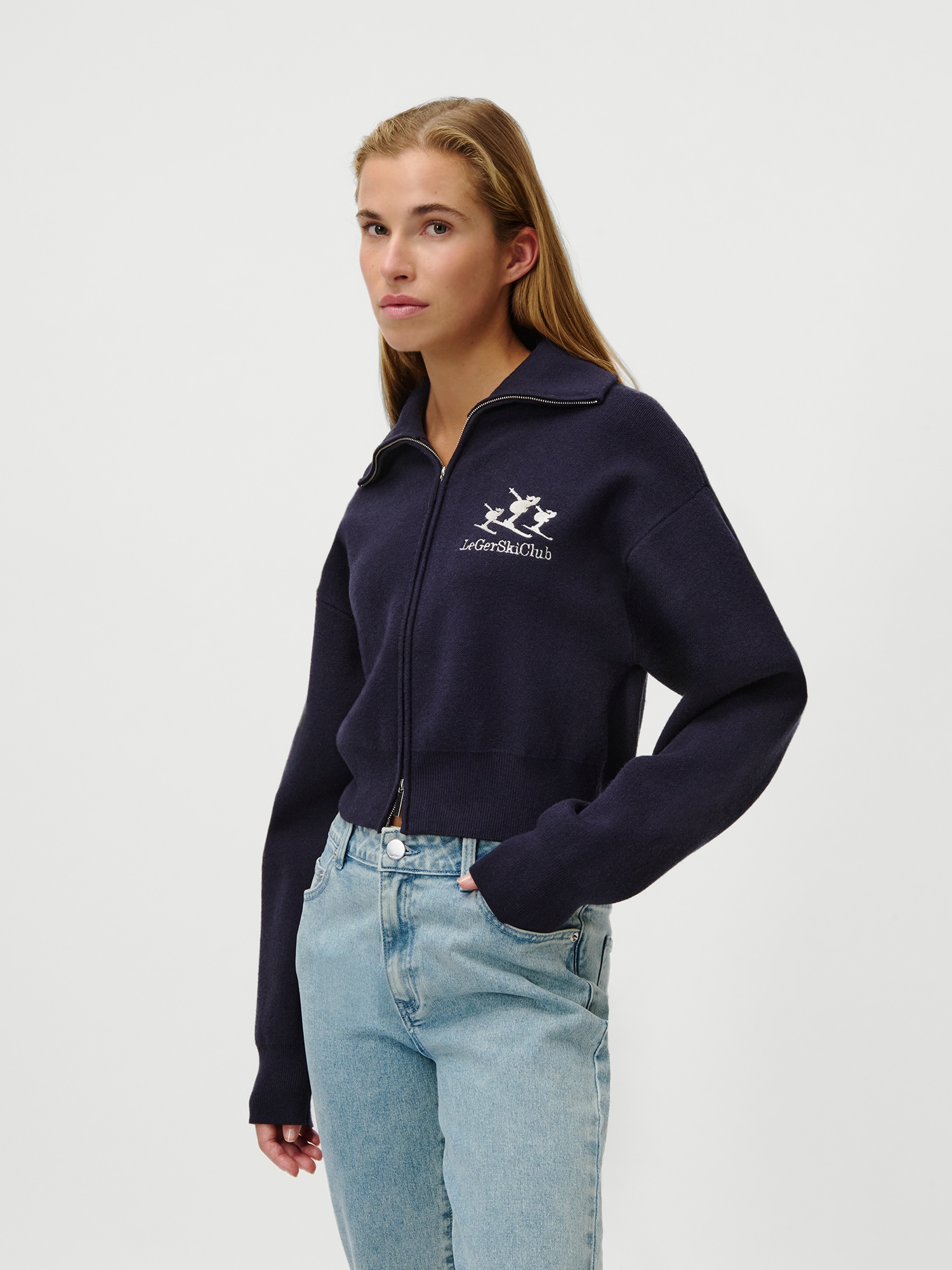 LeGer Strickjacke »Jaden, LeGer by Lena Gercke« kurze Form, 2-Wege-Reißverschluss