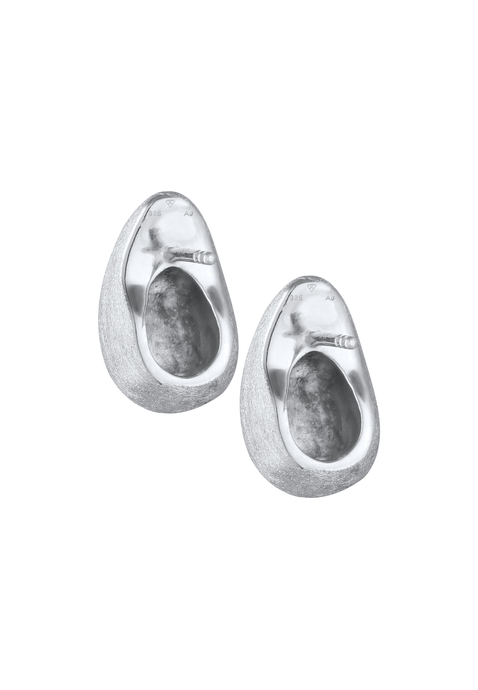 Elli Premium Paar Ohrstecker »Ohrringe Tropfen Gebürstet Modern 925 Sterling Silber«