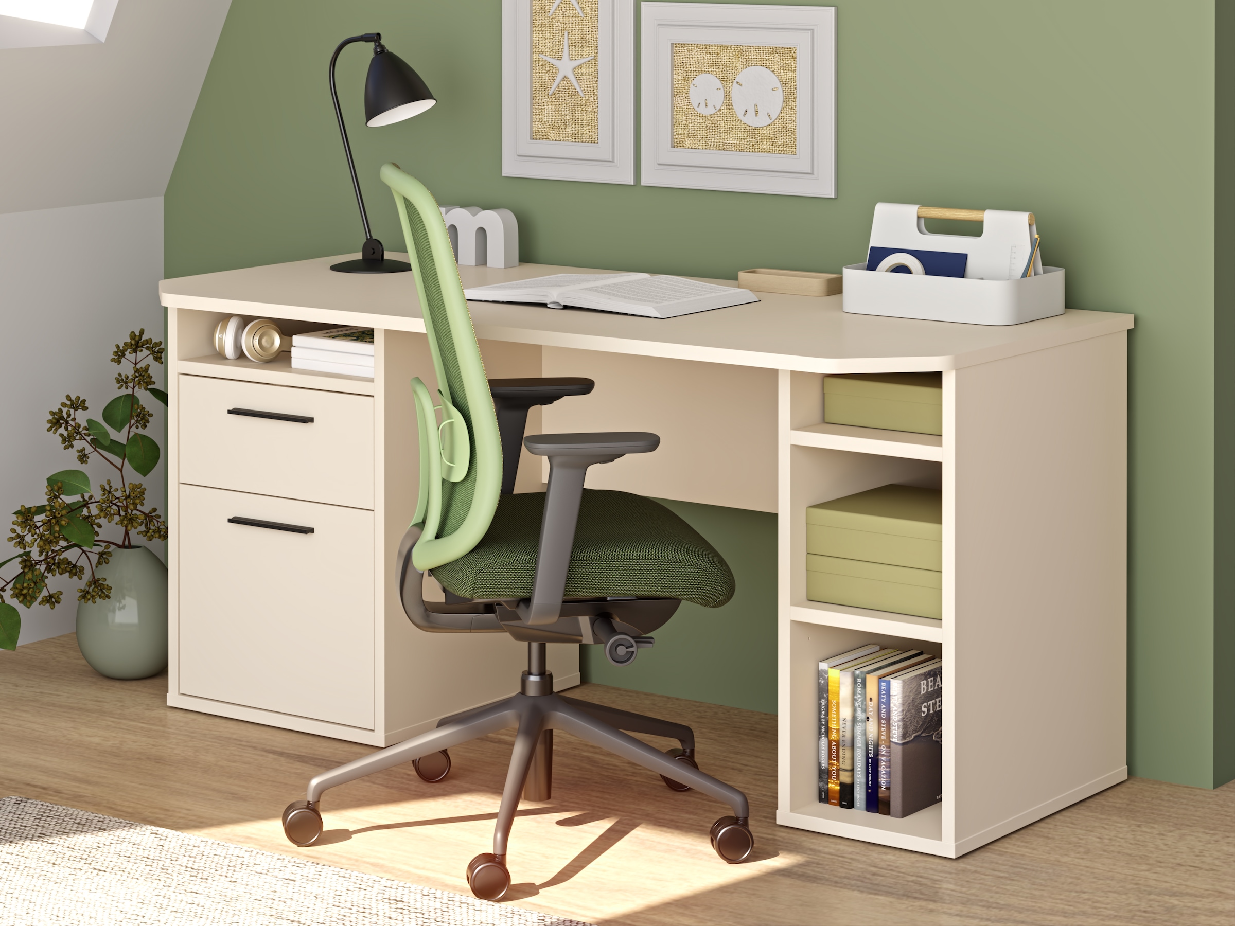 FORTE Schreibtisch »Tezaur« mit Schubkasten und Tür, B/H/T 160/75,7/72 cm