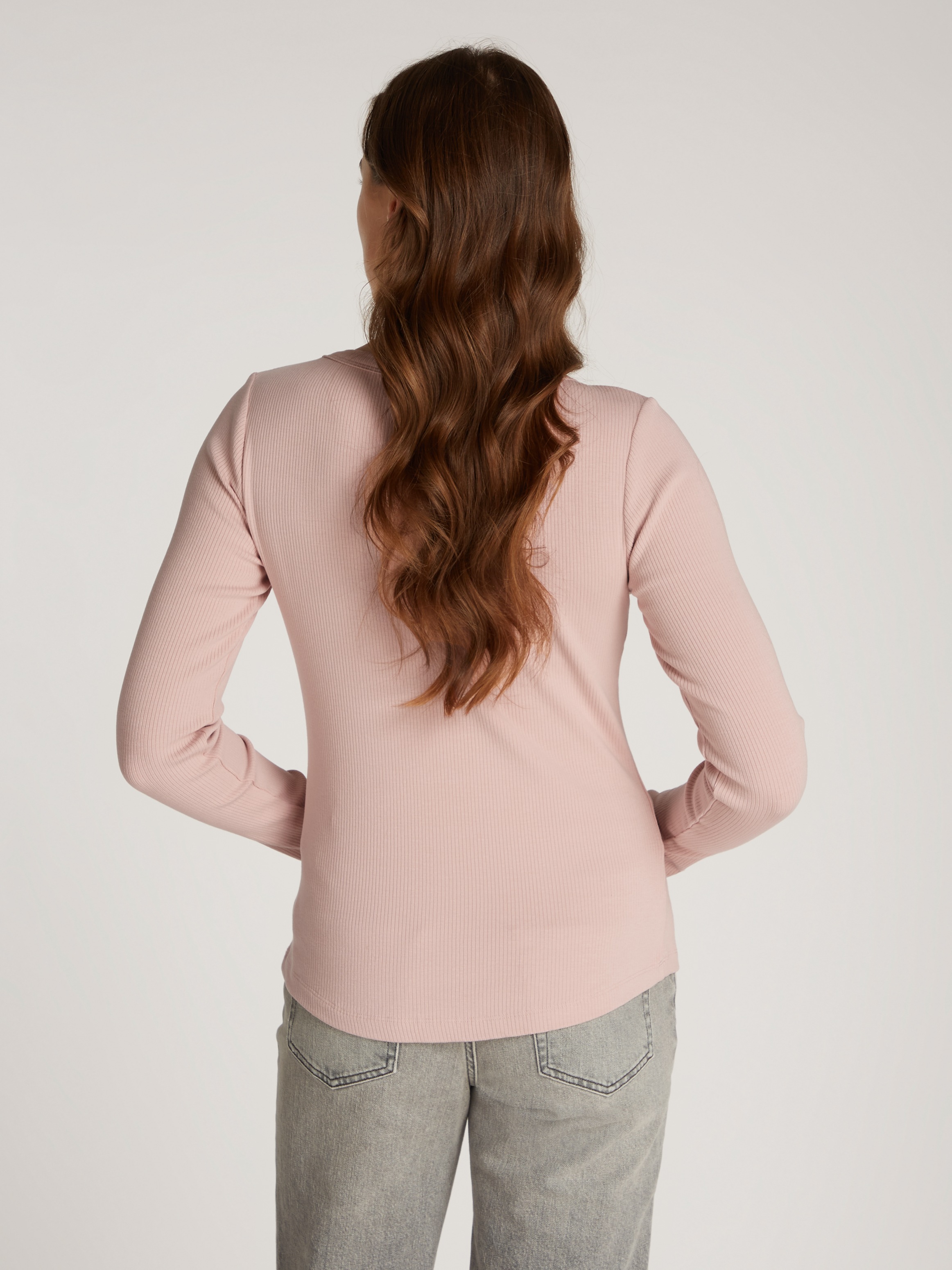 Tommy Hilfiger Langarmshirt »SLIM 5X2 RIB O-NK LS«, mit Struktur