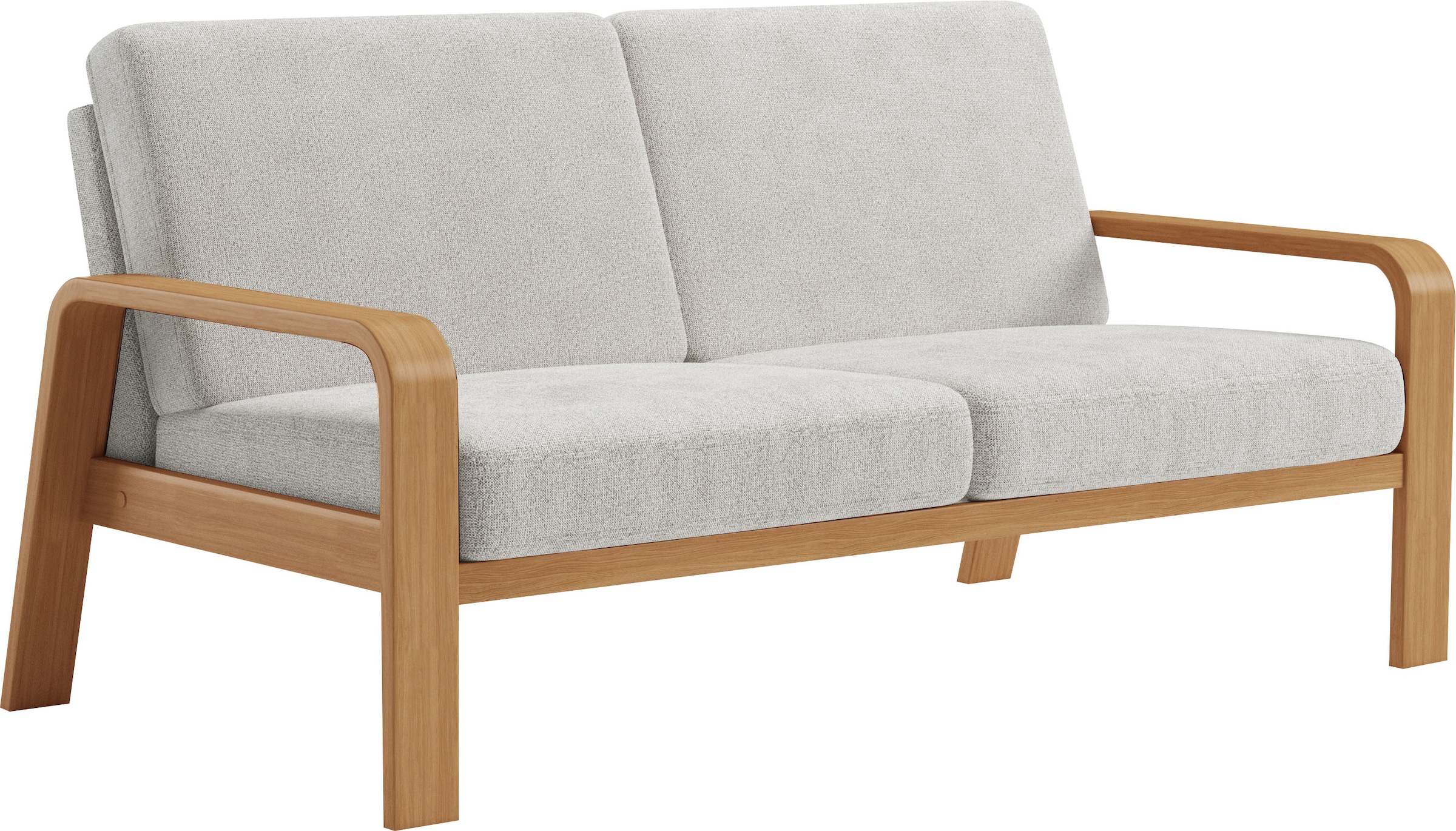 sit&more 2,5-Sitzer »Kolding«, Armlehnen aus eichefarbigem Buchenholz, verschiedene Bezüge und Farben