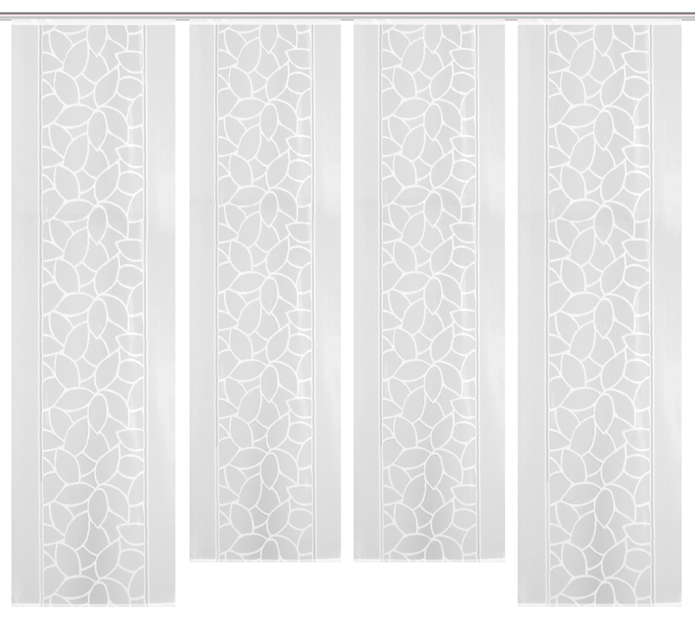 HOME WOHNIDEEN Schiebegardine »JENNA« Klettband 4 Stk. tlg. Schiebevorhang Jacquard Set, HxB: 245x57