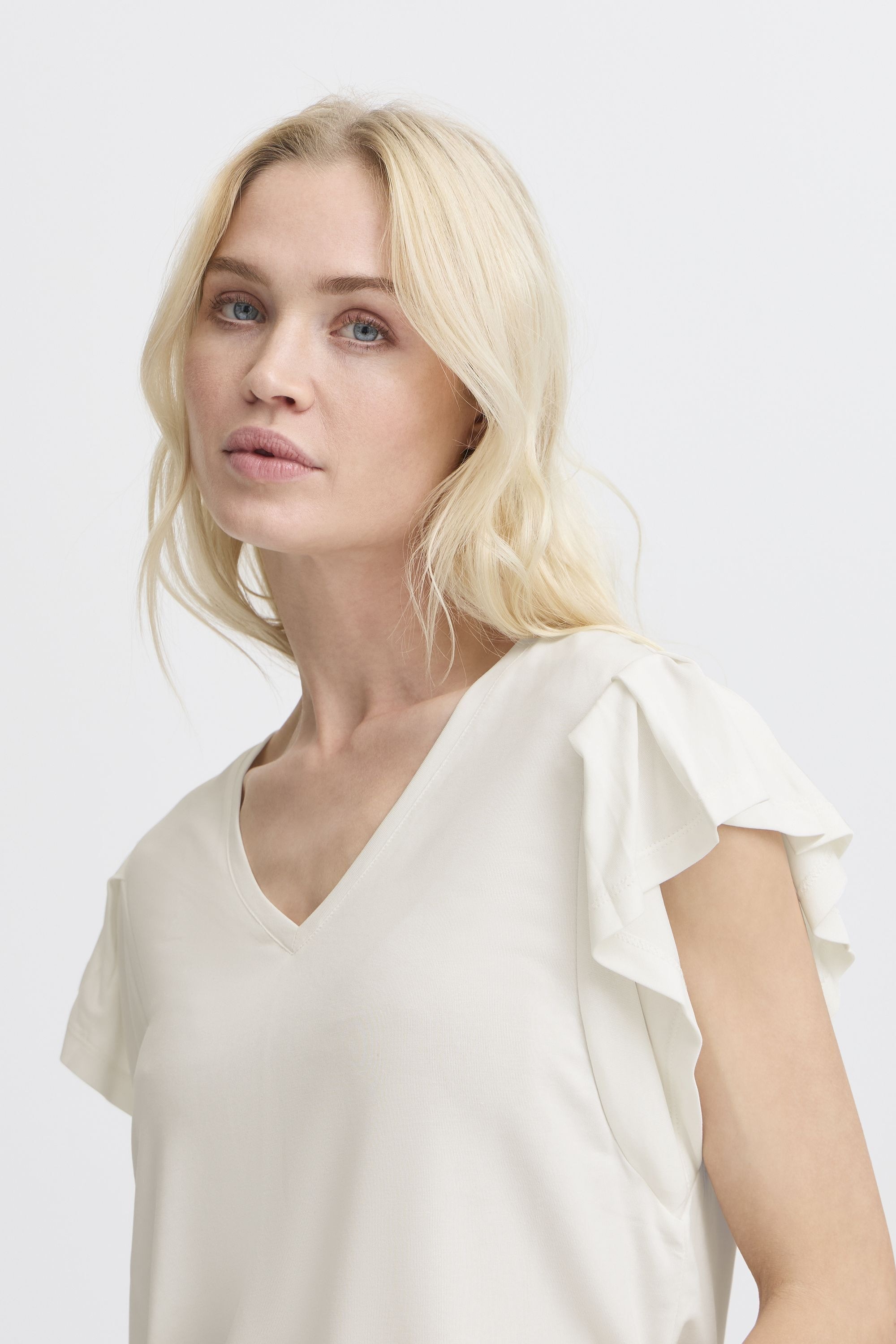 b.young V-Shirt »V-Shirt BYPERL RUFFLE«