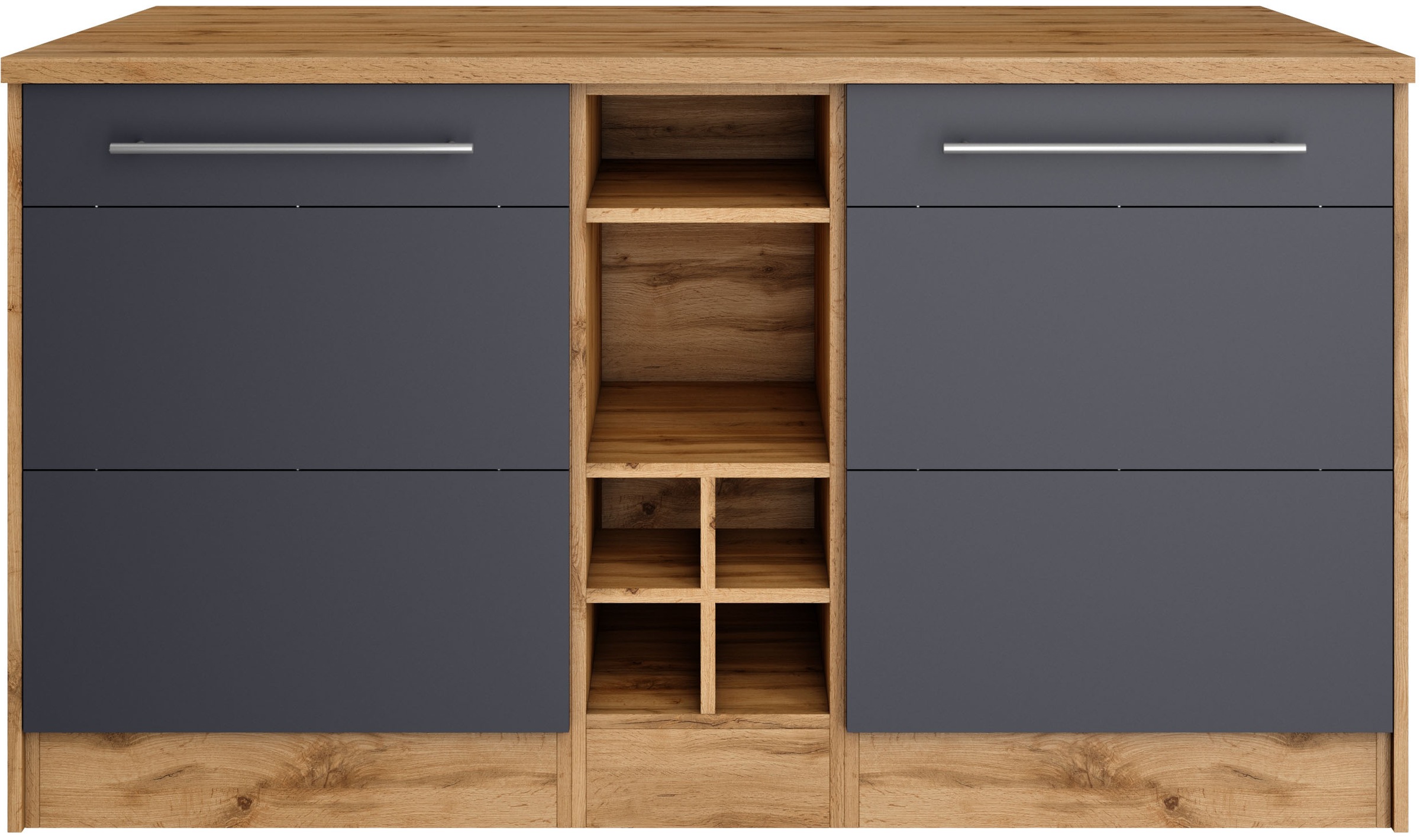 HELD MÖBEL Kücheninsel »Wien«, Breite 153 cm, MDF-Fronten, Flaschenregal