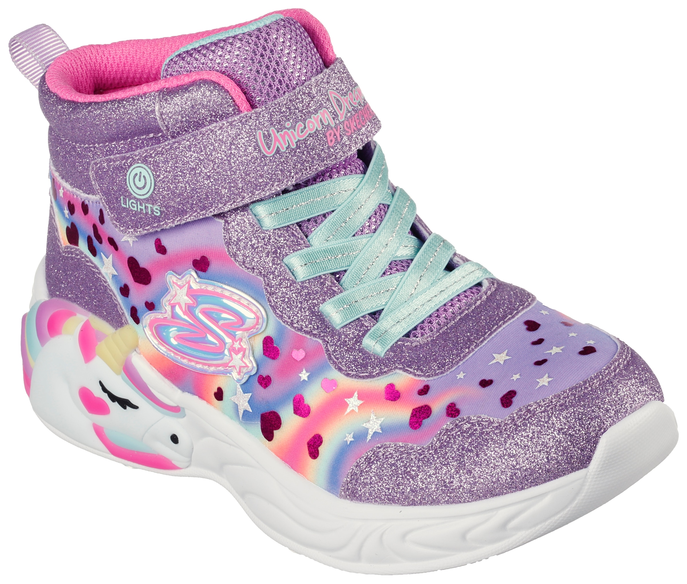 Skechers Kids Sneaker »UNICORN DREAMS«, mit Blinkfunktion zum Ein- und Ausschalten, Freizeitschuh, Halbschuh