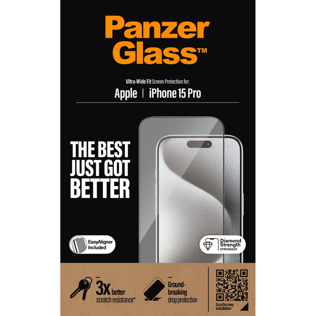 PanzerGlass Displayschutzglas »Screen Protector Glass«, für iPhone 15 Pro