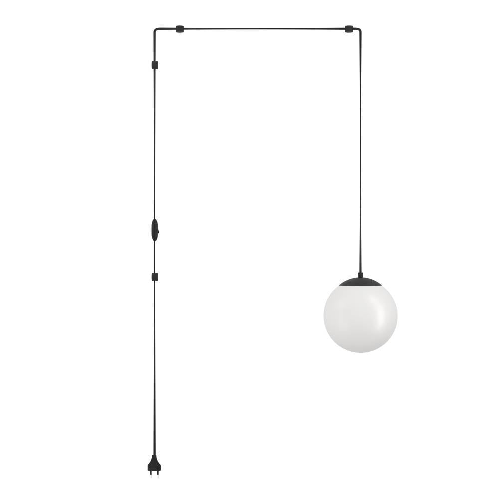 EGLO Hängeleuchte »RONDO 3«, 1 flammig-flammig, Pendellampe, Esszimmerlampe aus schwarzem Metall und weißem Glas, E27