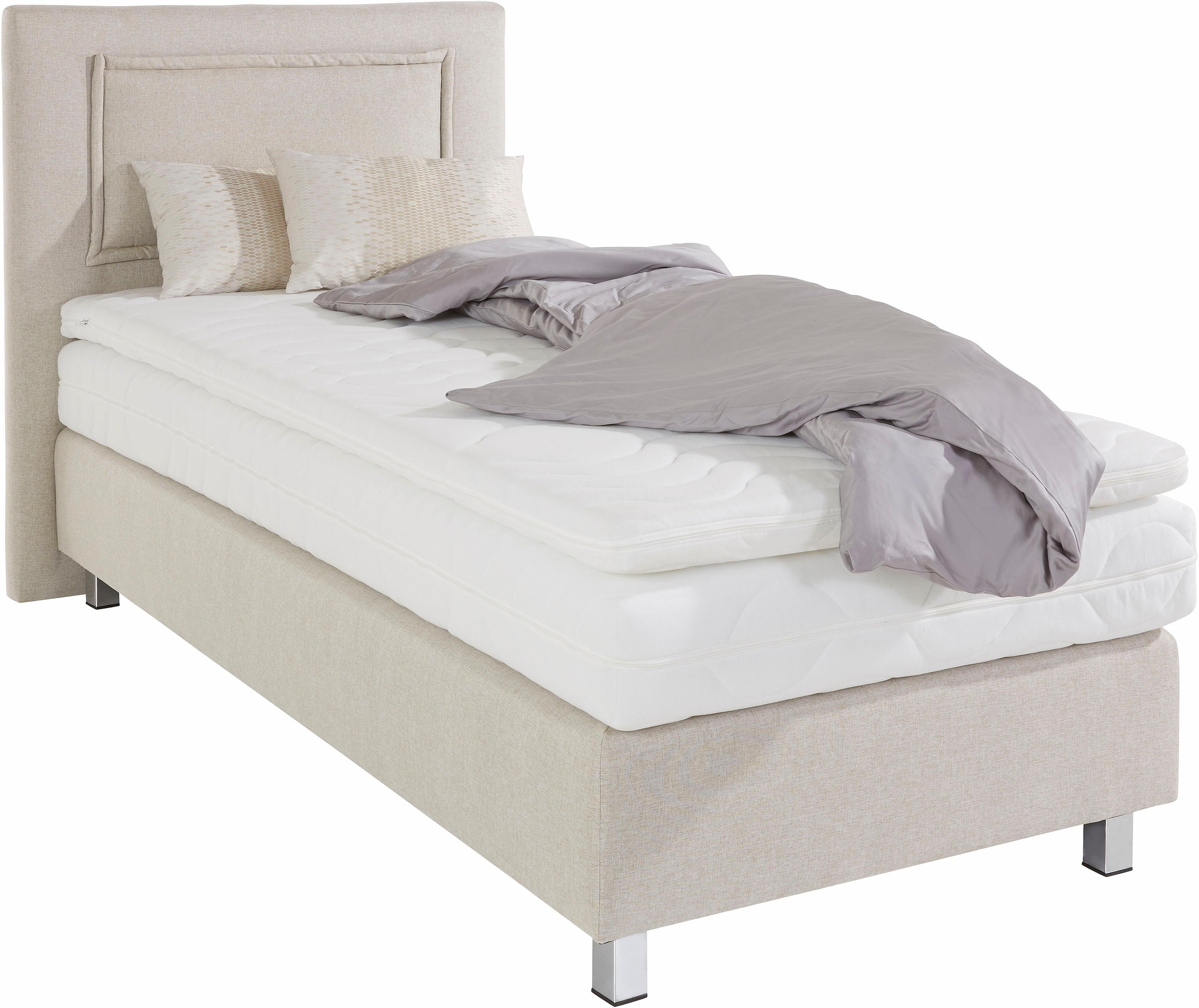 Westfalia Schlafkomfort Boxspringbett inkl. Kaltschaum-Topper und Zierkissen